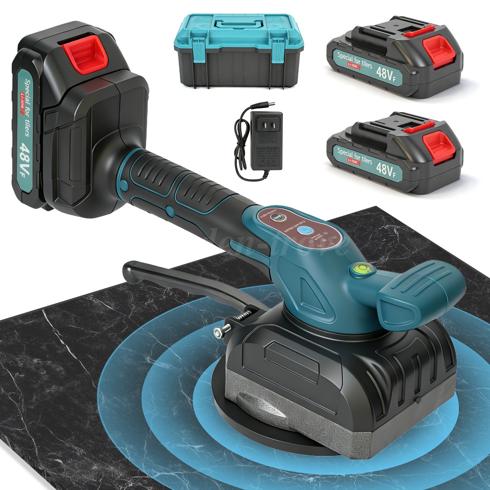 Cordless Tile Vibration Machine Tool&Electric Leveling Machine w/2 1.5Ah Battery