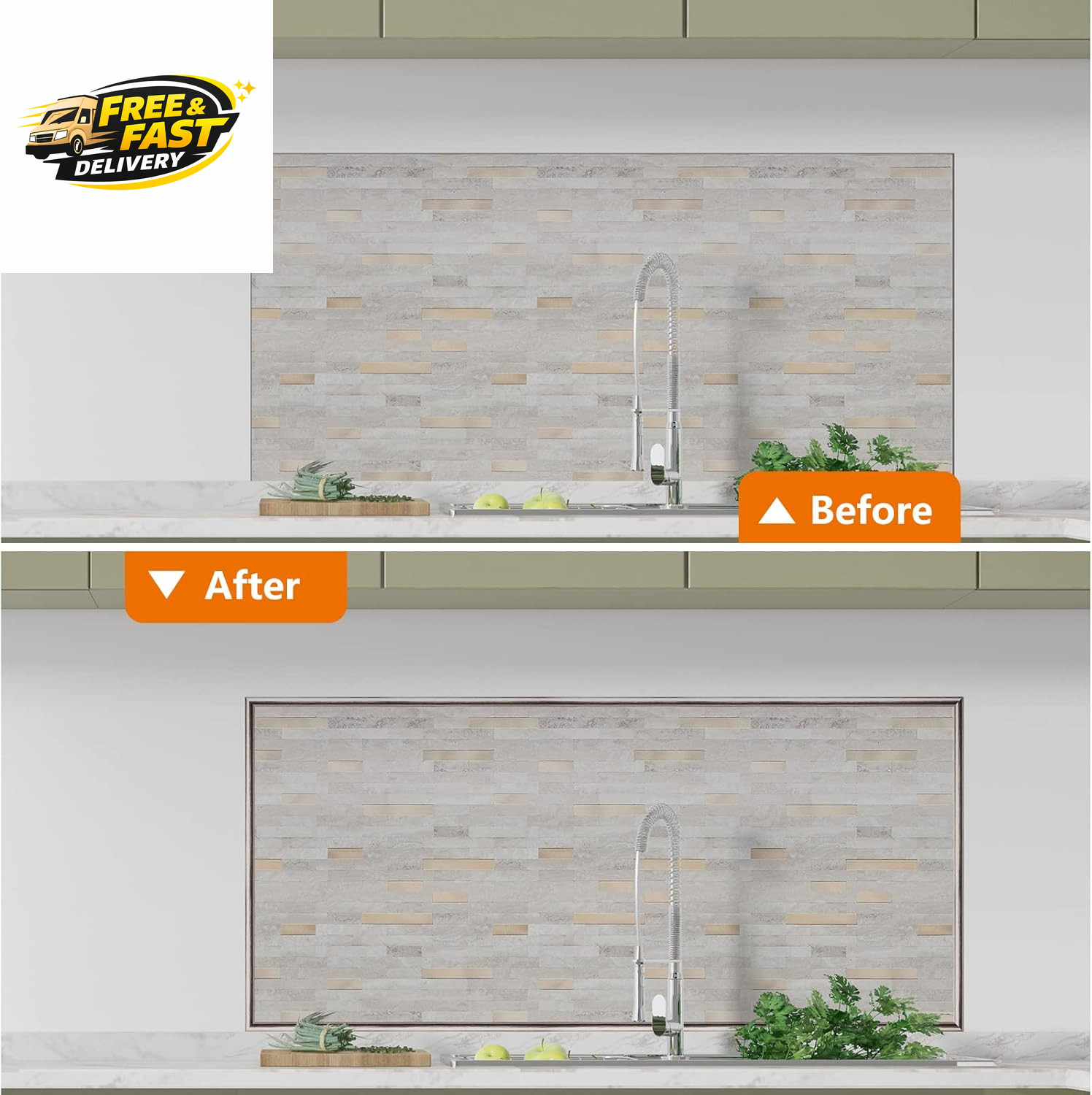10-Pack Tile Edge Trim, 12″ Wall Molding Trim for Peel and Stick Backsplash Tile