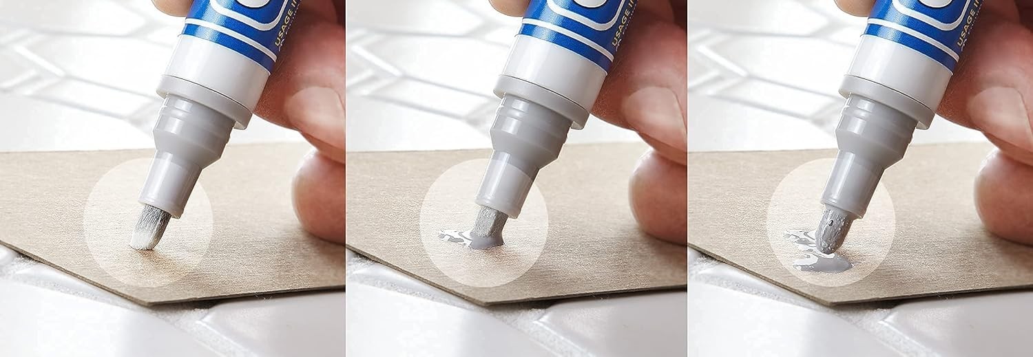 Renew White Grout Pen 5mm Narrow Tip Pack Waterproof Tile Colorant Sealer Paint