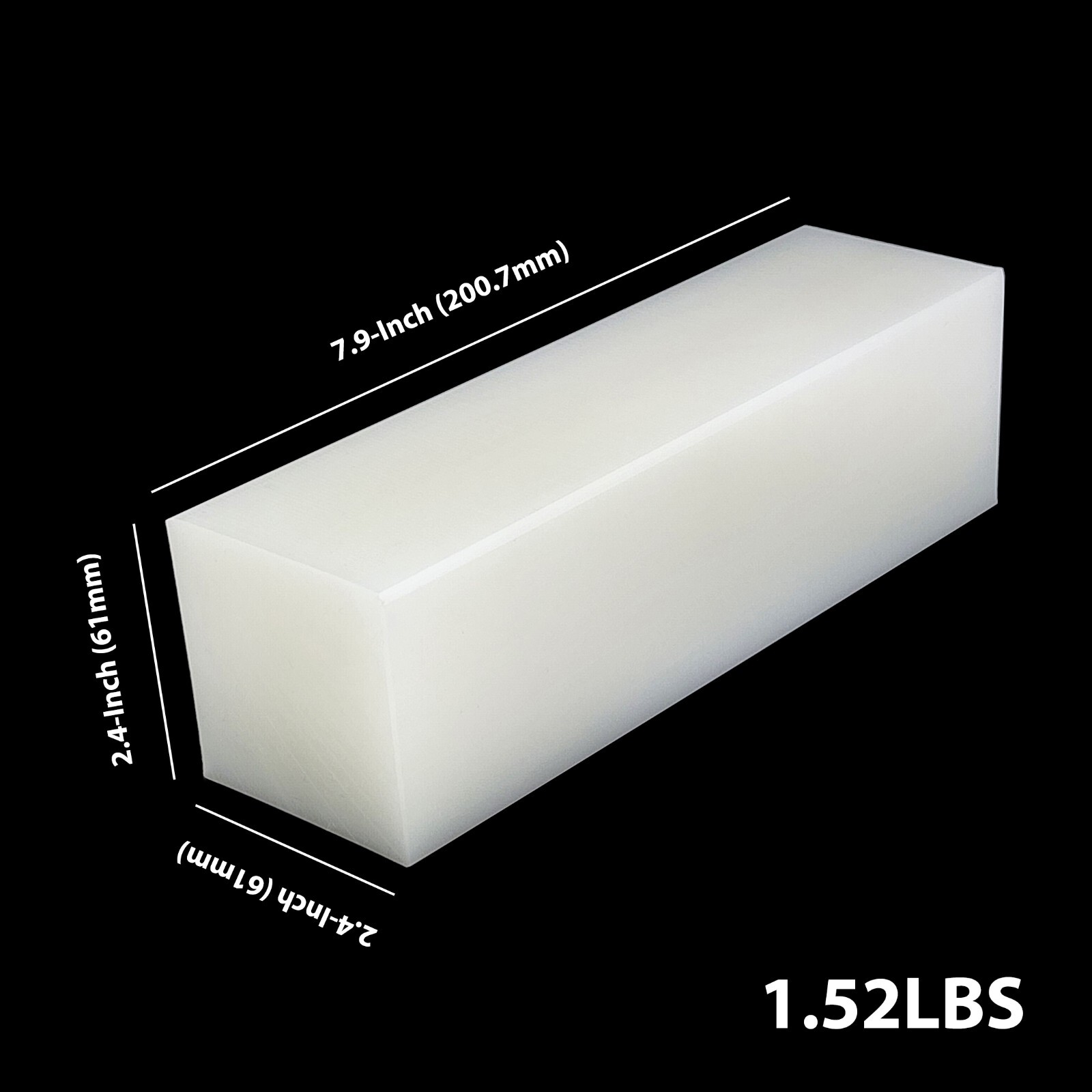 Powernail Heavy-Duty Solid UHMW Tapping Block White (7.9″ L x 2.4″ W x 2.4″ H)