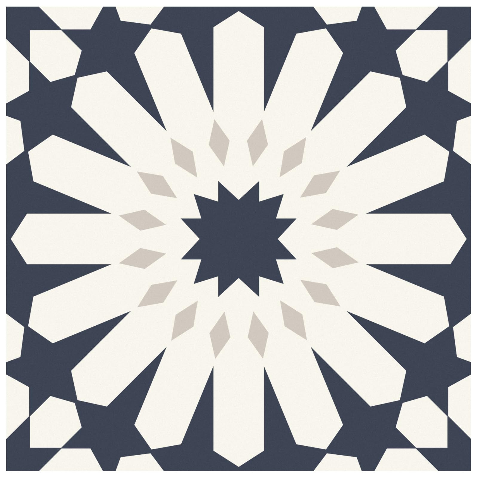 MORCART 20pc 7.87″ Dark Blue Floral Floor Tile