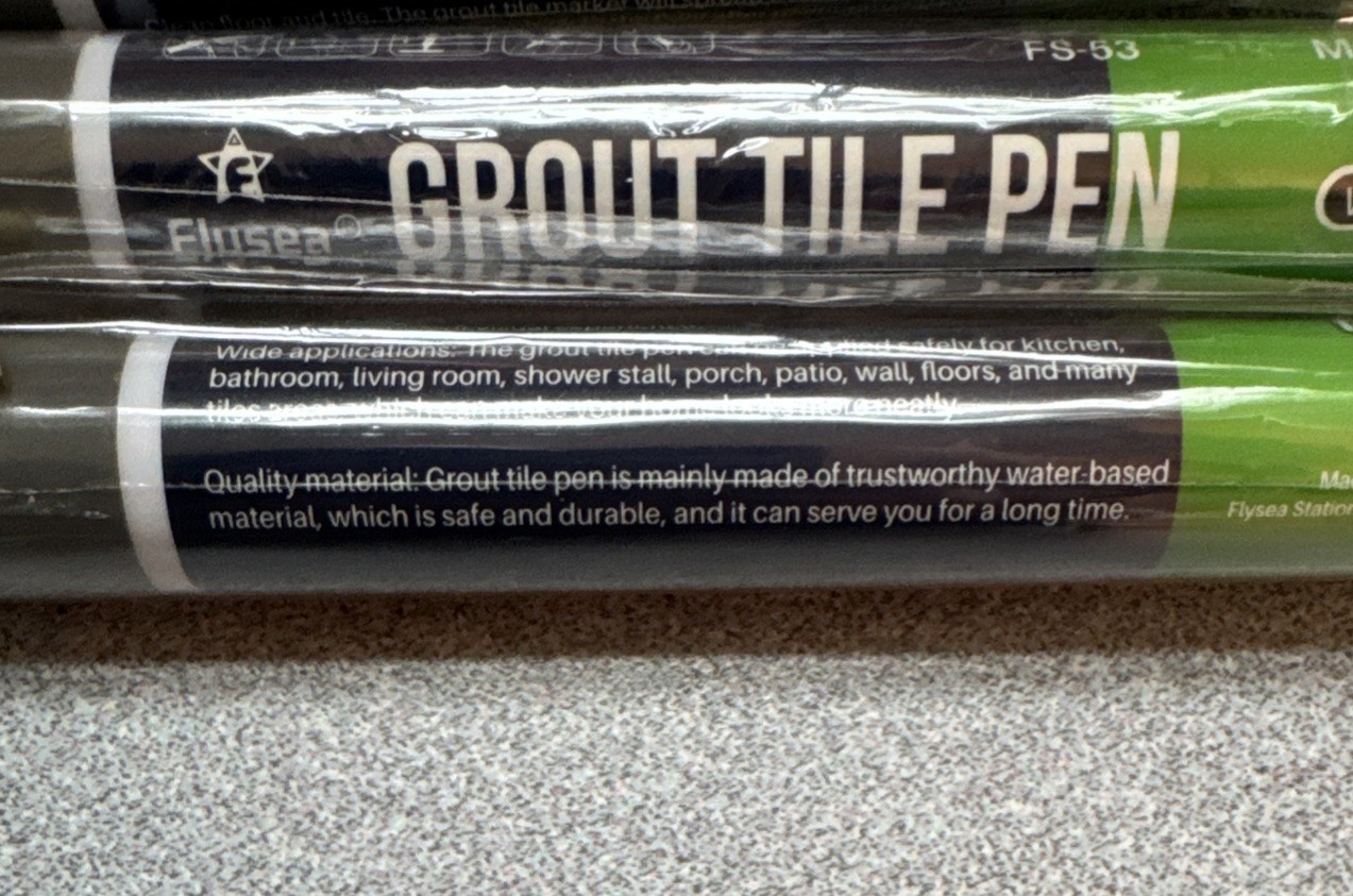 Flysea Grout Tile Pen (5 Pack) Waterproof Grout Marker – Non-Toxic – New Sealed