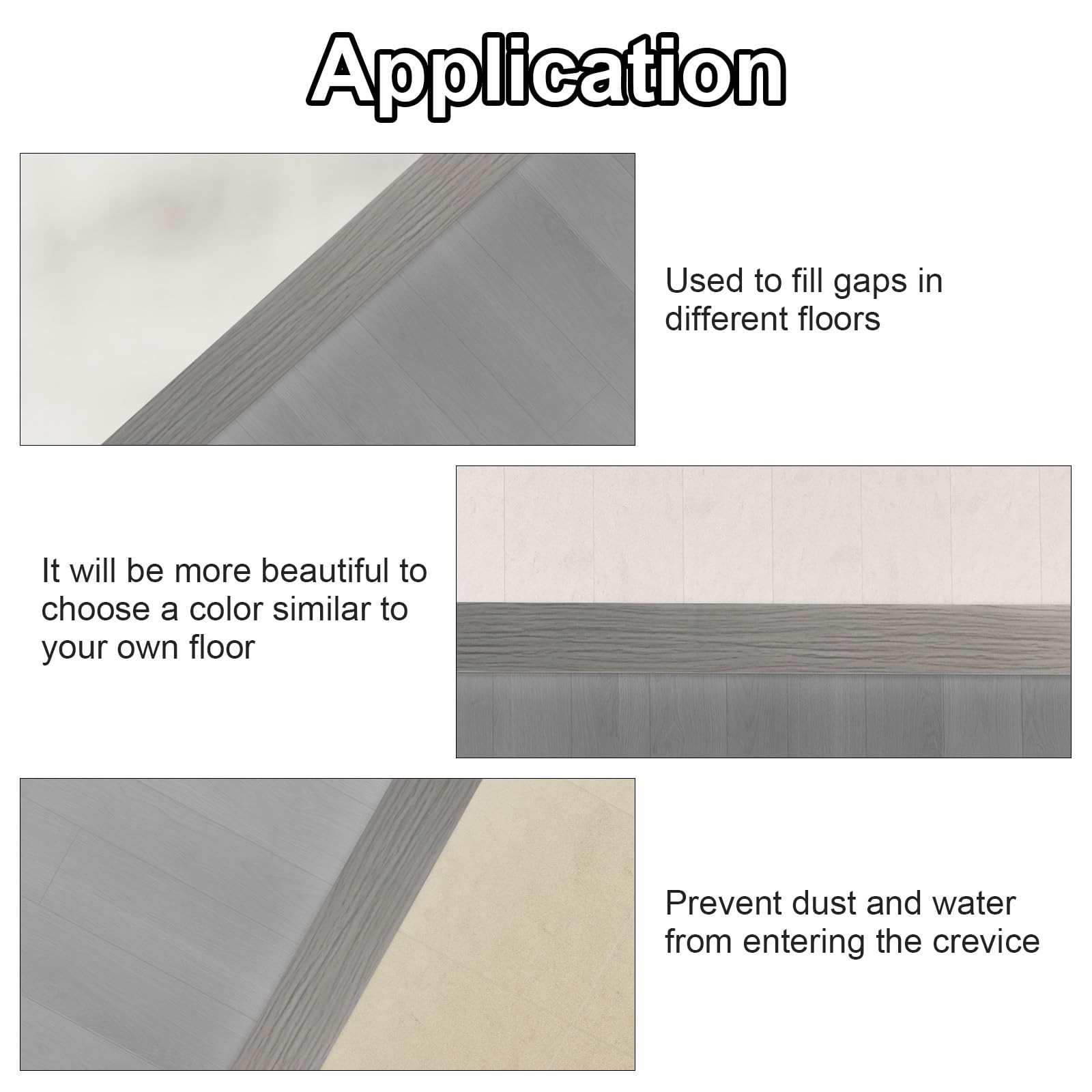 Floor Transition Strip for Carpet to Tile, Grey Wood, 4′ x 1.57″ | Self-adhes…