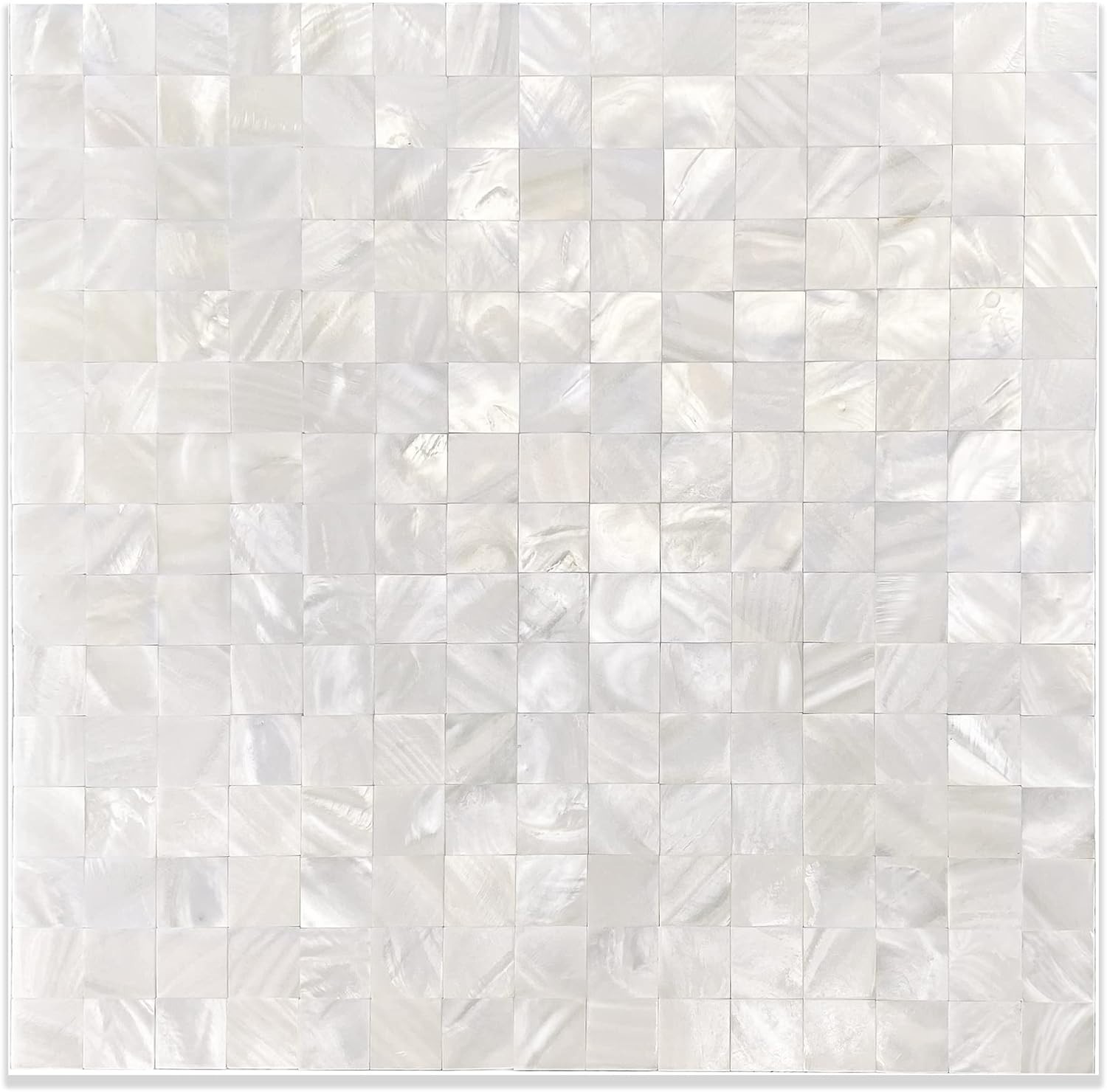Elegant Peel and Stick Mother of Pearl Backsplash, 10 sq.ft., Ivory White Tiles