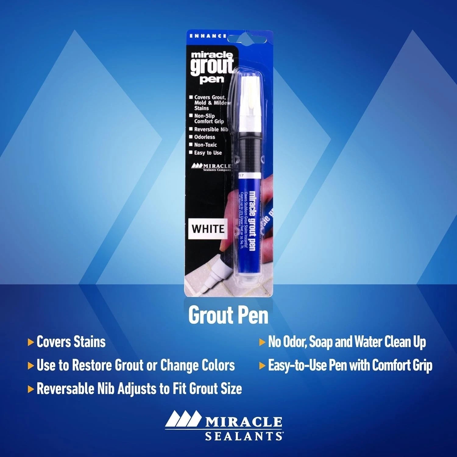 Elite Grout Pen 6pk White – Water Resistant, Bleach Free, Tile Refresh Tool