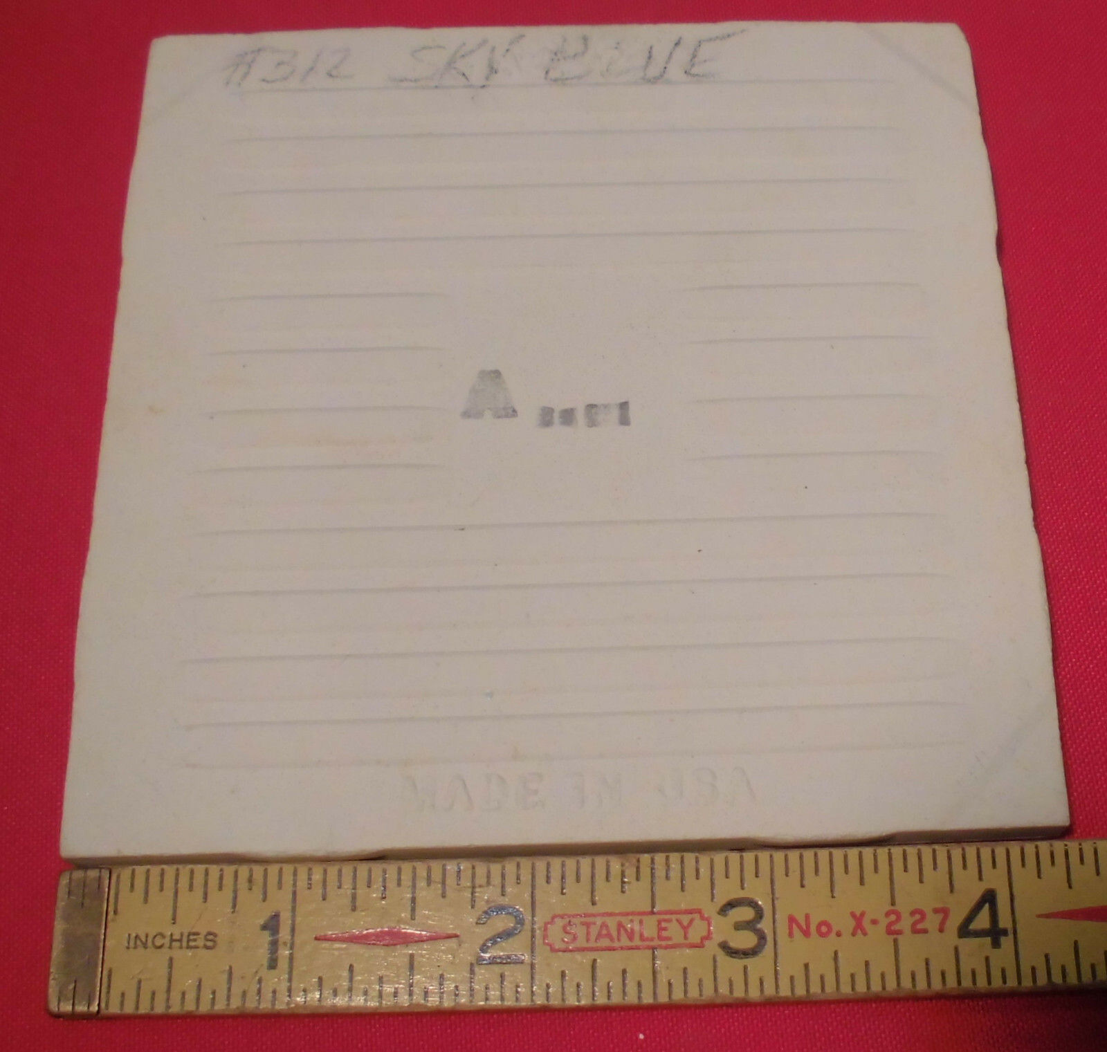 1 pc. 4-1/4″ Ceramic Tile *Sky Blue* Scored 9ths Crystalline; by American Olean