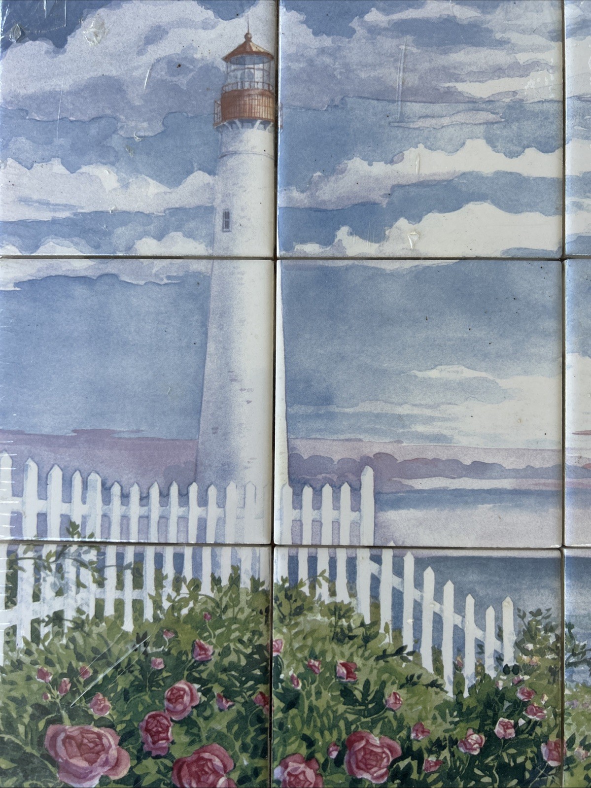 Ceramic Tile Mural Kitchen Backsplash Paul Brent OCEAN VIEW LIGHTHOUSE Pastel