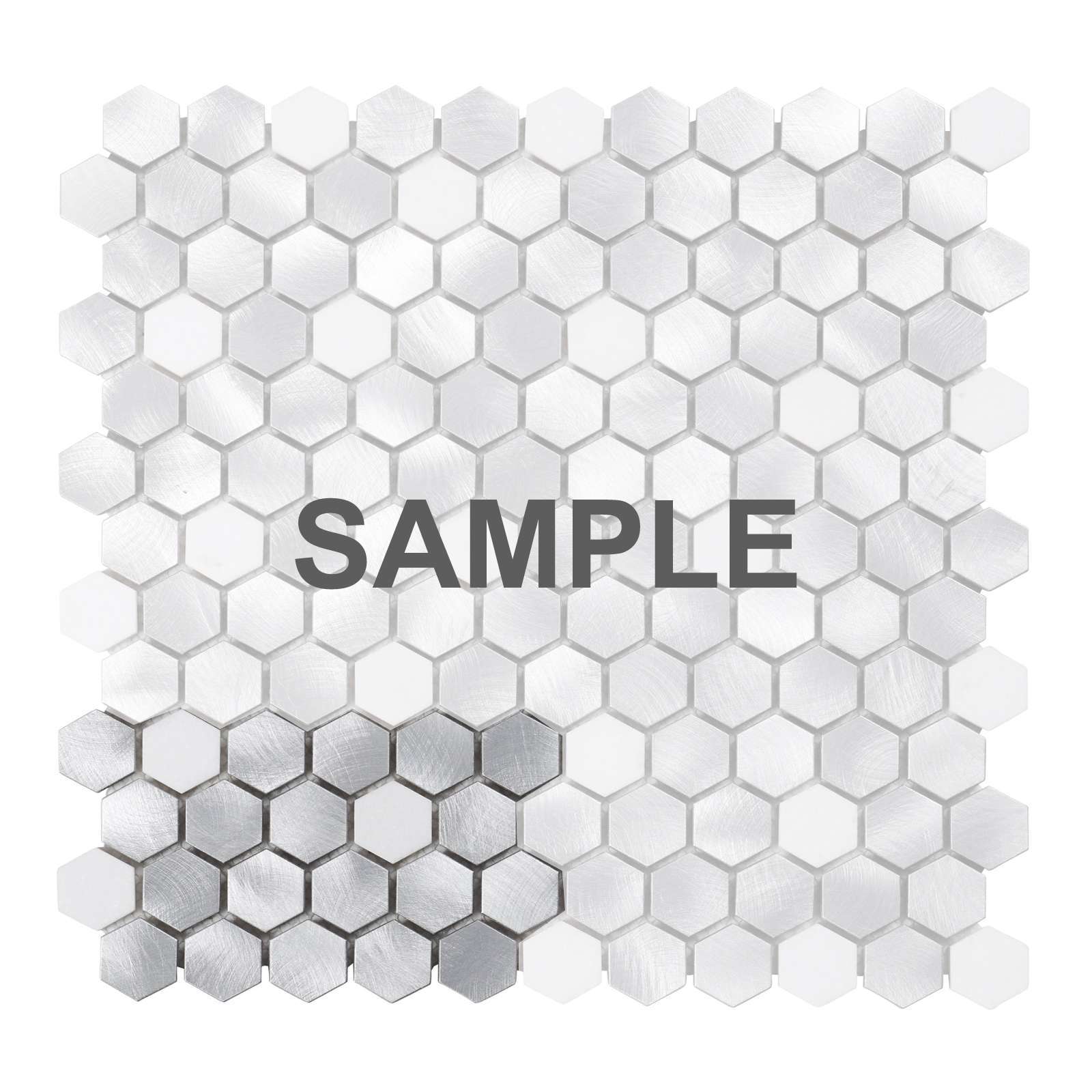 White Marble Aluminum Metal 1″ Hexagon Mosaic Tile Kitchen Backsplash Wall Tiles