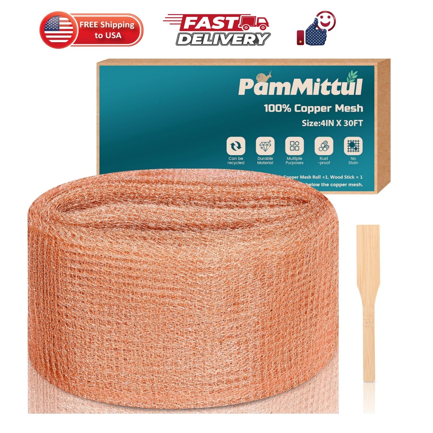 Copper Mesh Rodent Control Kit, 4in x 30ft Rustproof Pure Copper Mesh Roll | …