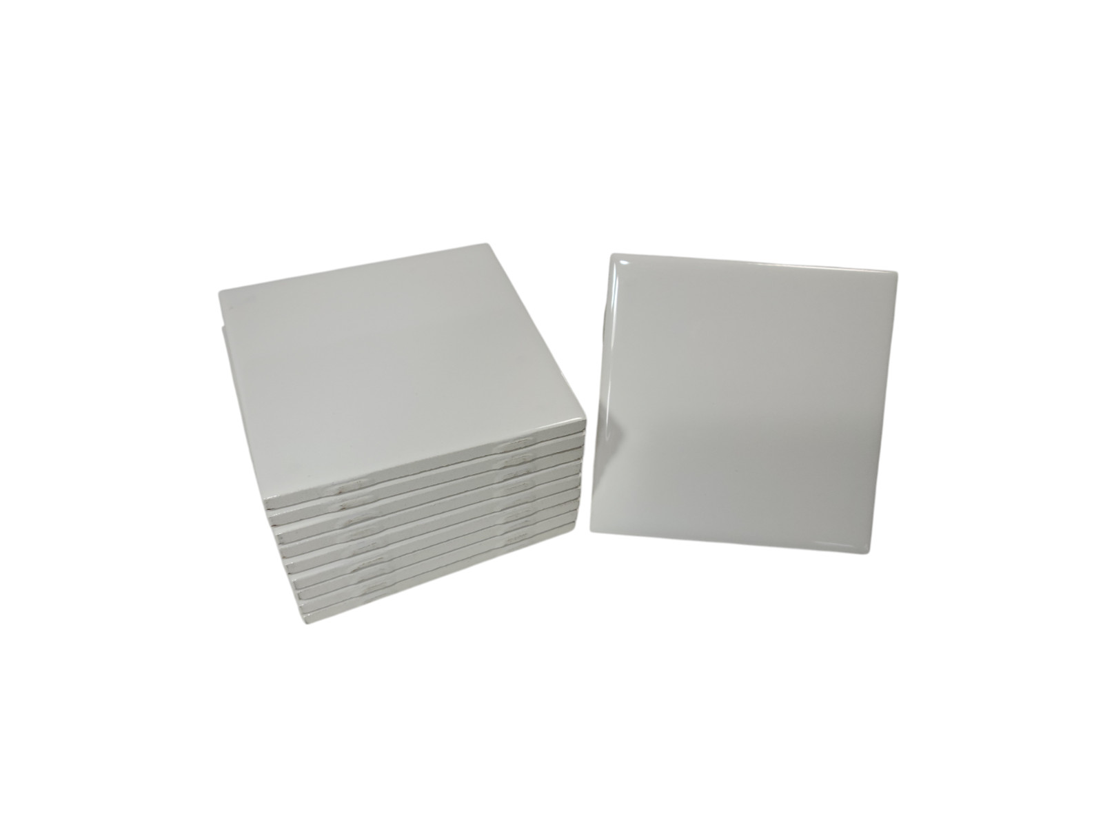 Vintage White Ceramic Tile 4.25 in Daltile Color 0100 Mid Century Modern Retro