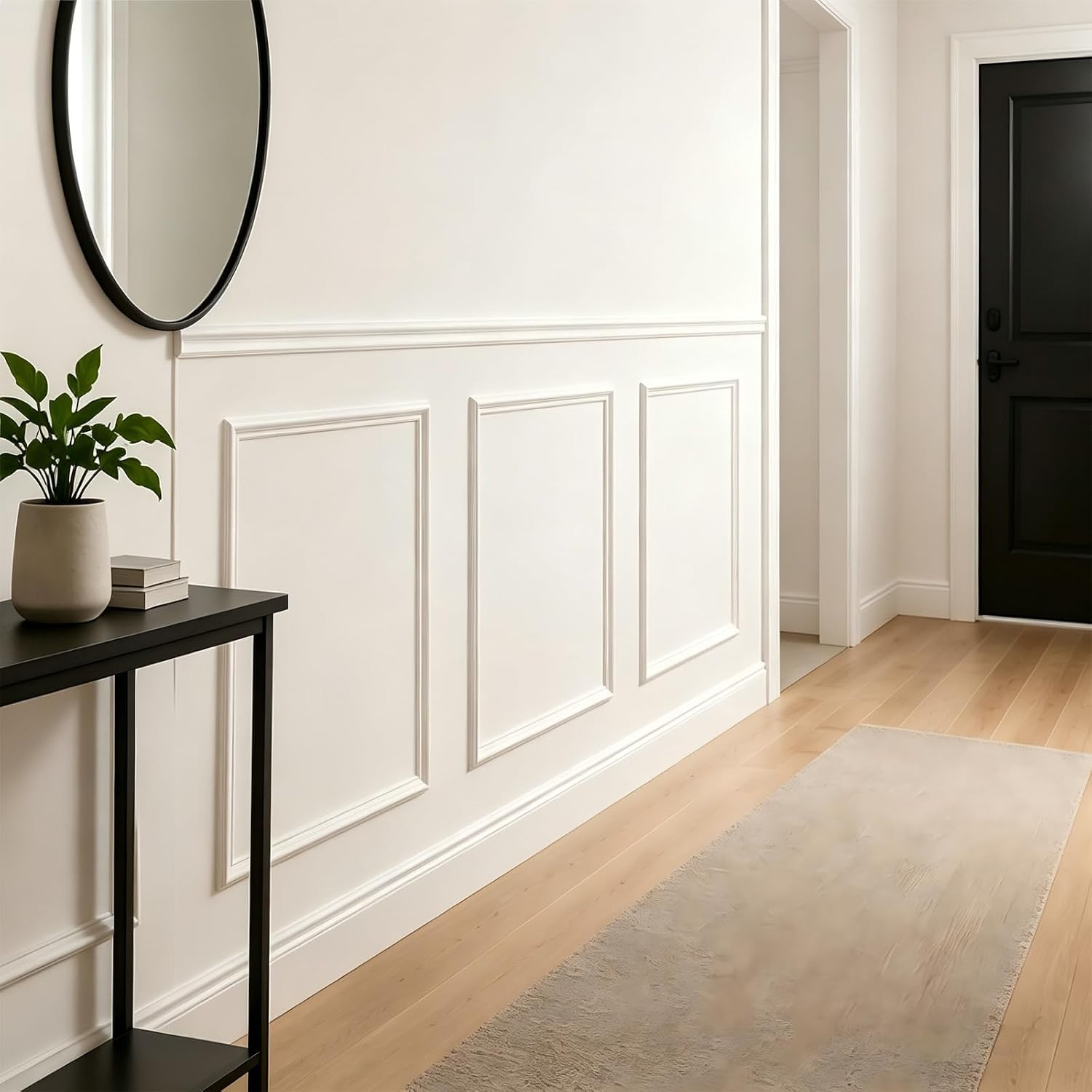 3 Set Peel and Stick Wall Molding Kit,Pre Cut Wainscoting Panels,24X32In | Self