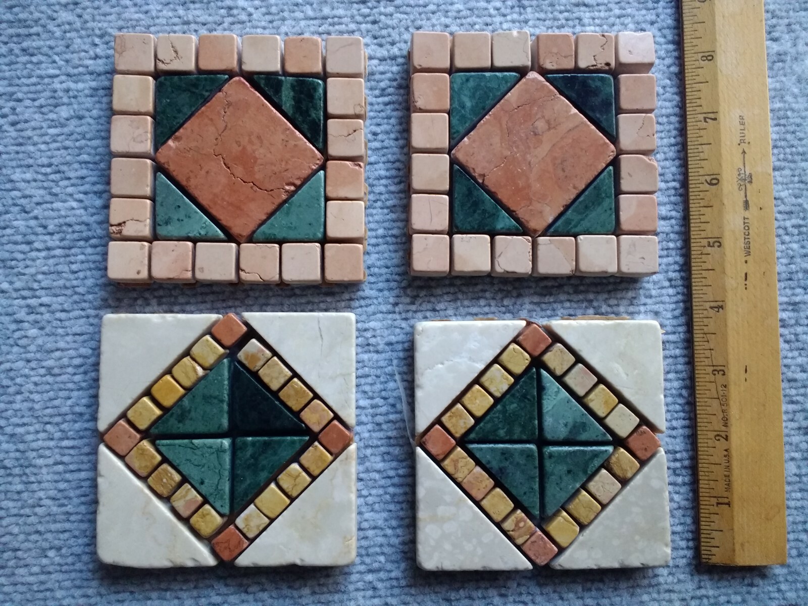 4 Stone Design Decorative Flooring Tile Inserts Home Decor 3.75″ x 3.75″