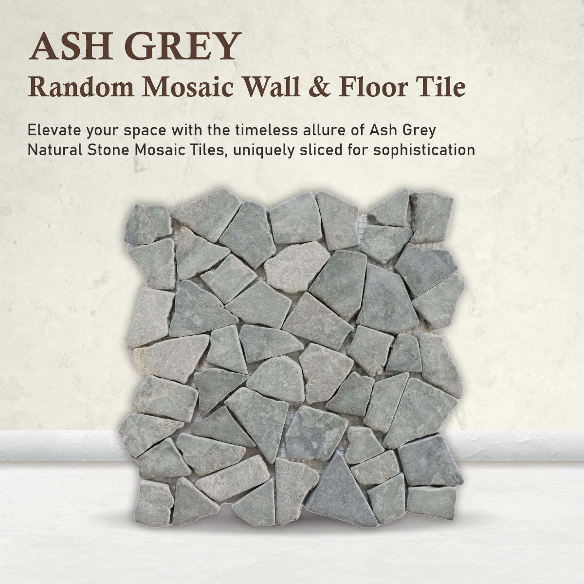 Ash Grey Random Mosaic Wall & Floor Tile ($11.84/SqFt)
