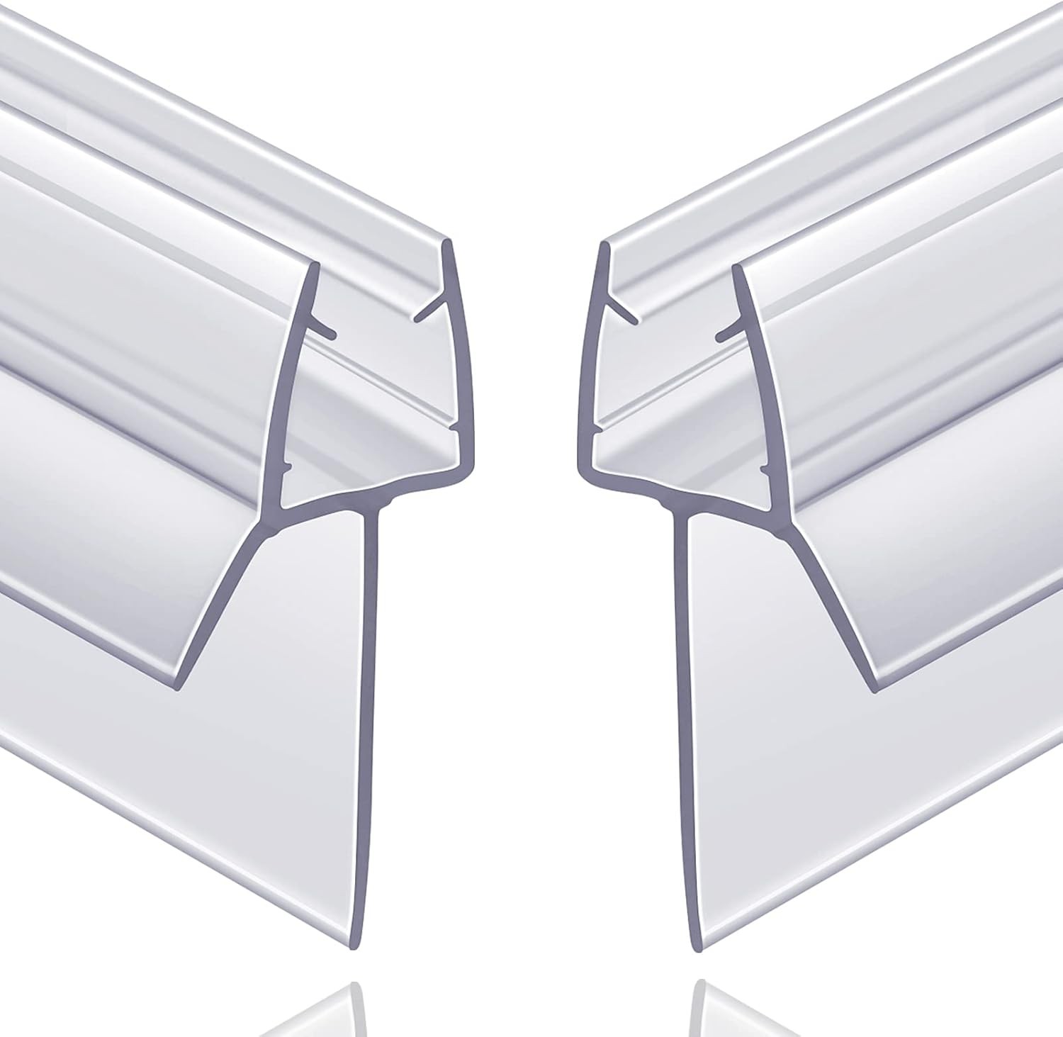 2-Pack Butecare Frameless Shower Door Bottom Ex sweep -3/8'', Clear