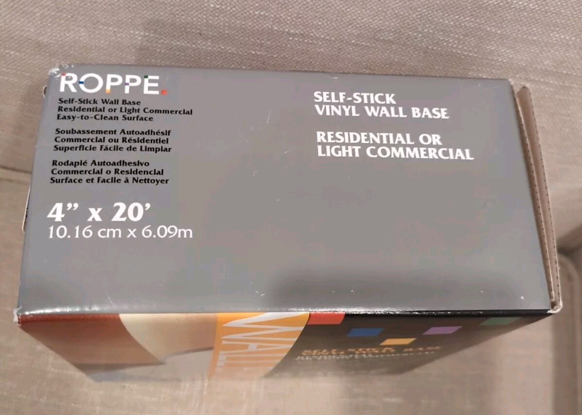 Self-Stick Vinyl Wall Cove Base Roppe Corp 4″ X 20′ Flooring Open Box Wallbase