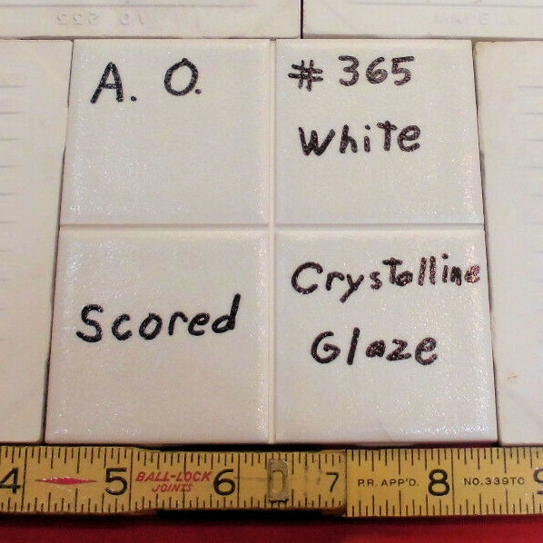 1 pc. *White* Ceramic Tile…Crystalline Glazed by American Olean, Scored 4ths