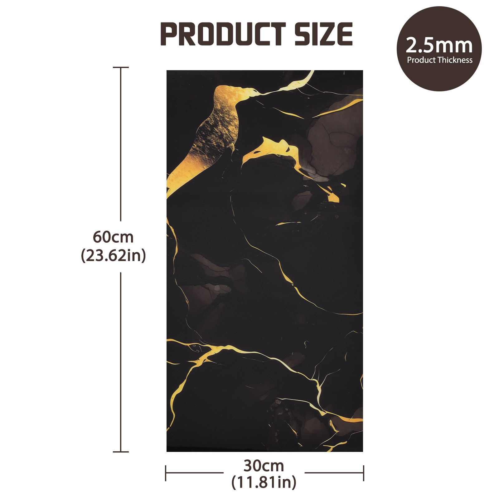 20/40pcs Marble Wall Tiles PVC Waterproof Self-Adhesive 12*24in Wall Panel
