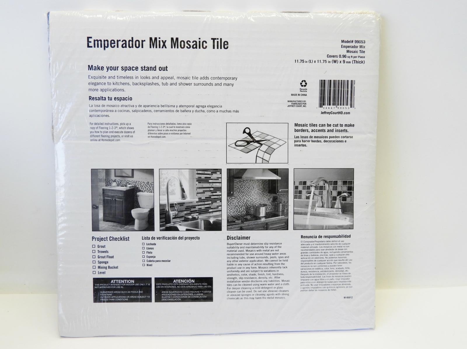 (10 sq ft) Emperador Mossaic Tile Back Splash Marble 10x 11.75″x11.75″x9mm
