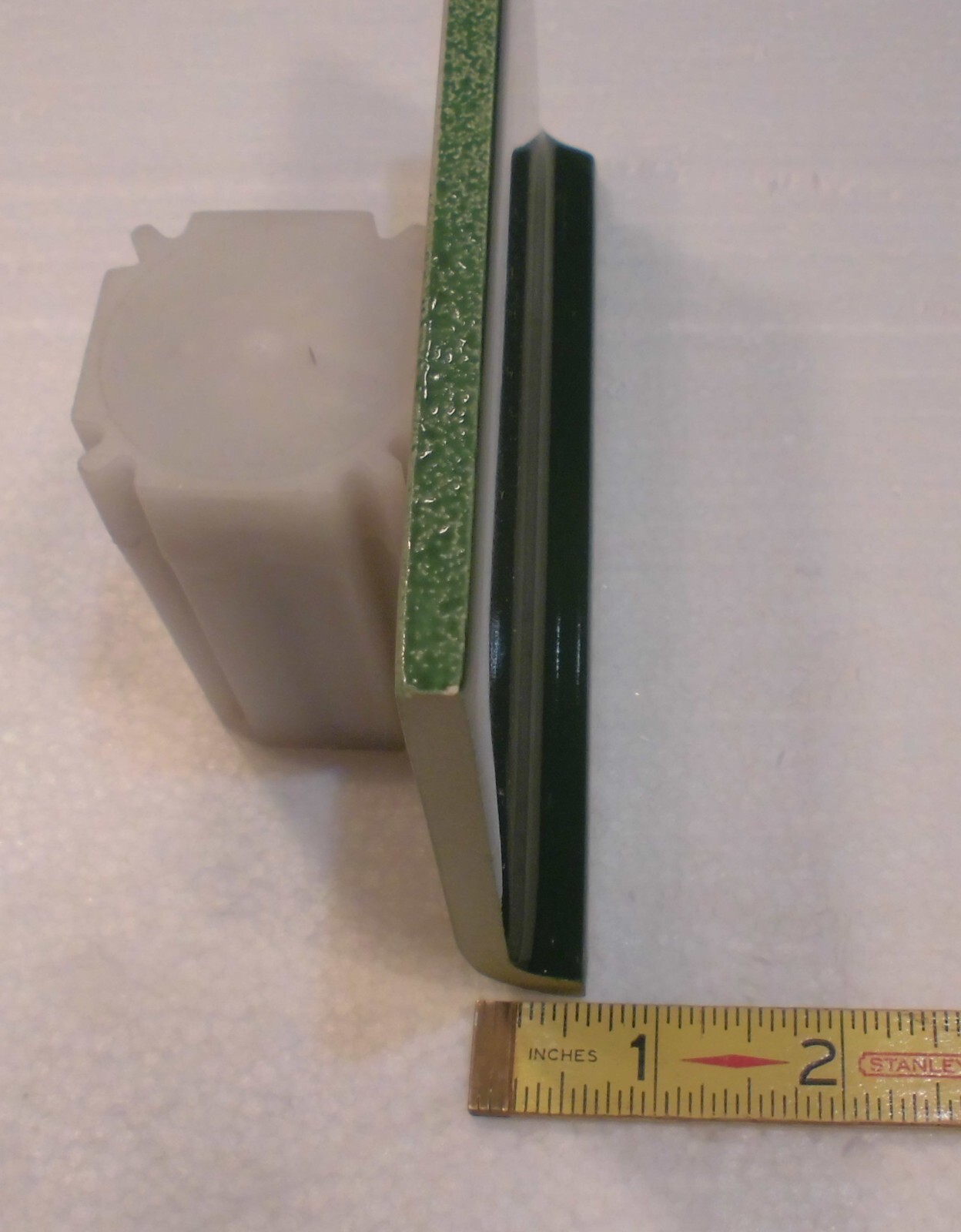 1 pc. Forest Green 4” X 6” Ceramic Cove Base Tile by Robertson Co. Stack-on-Top