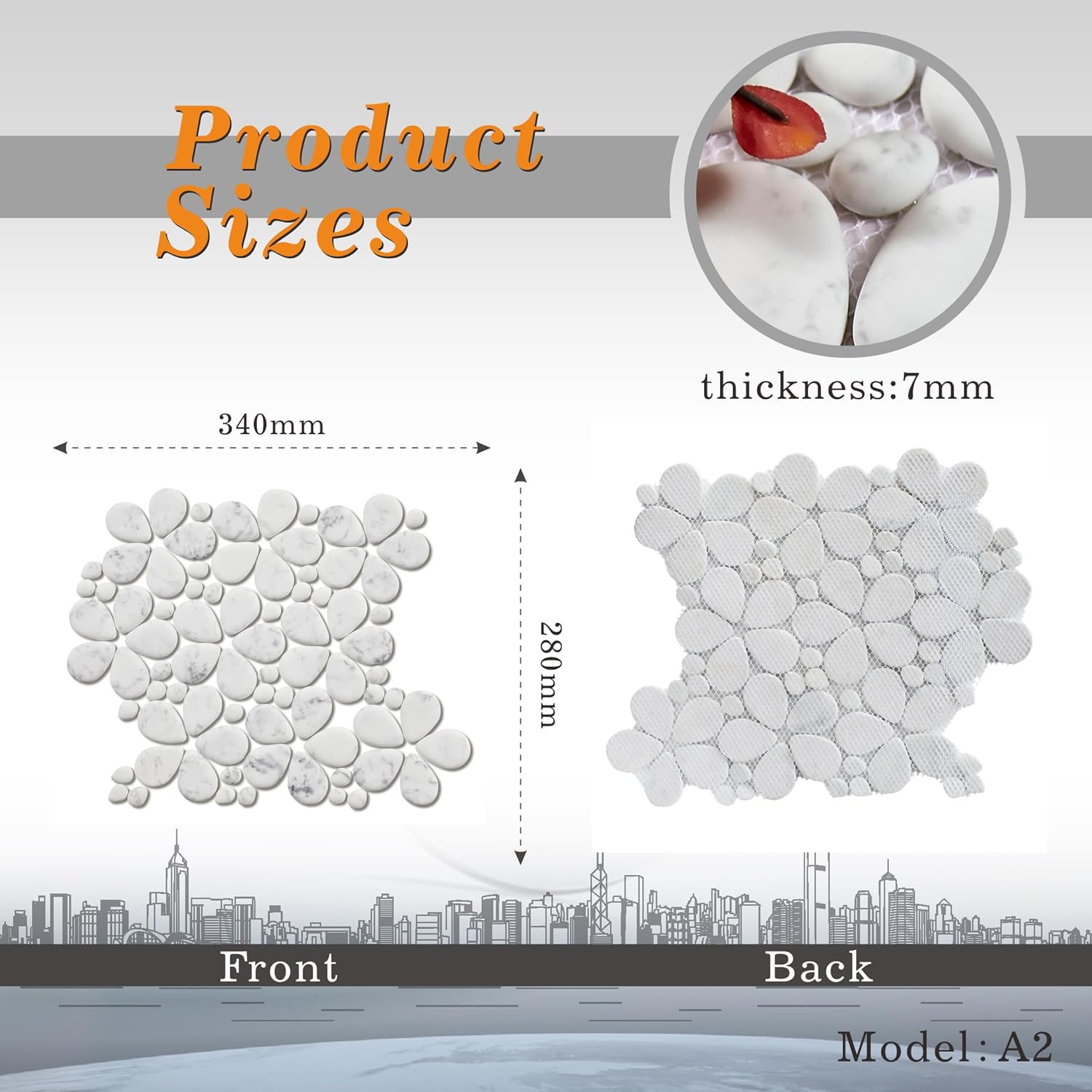 Marble Flower Mosaic Tile Wall Floor Bathroom Kitchen 5 Sheets