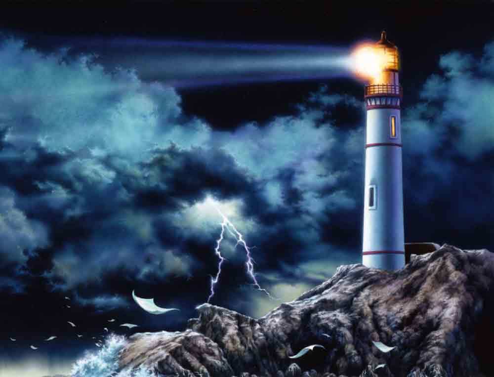 Lighthouse Accent & Decor Tile Bruce Eagle Coastal Art BEA014AT