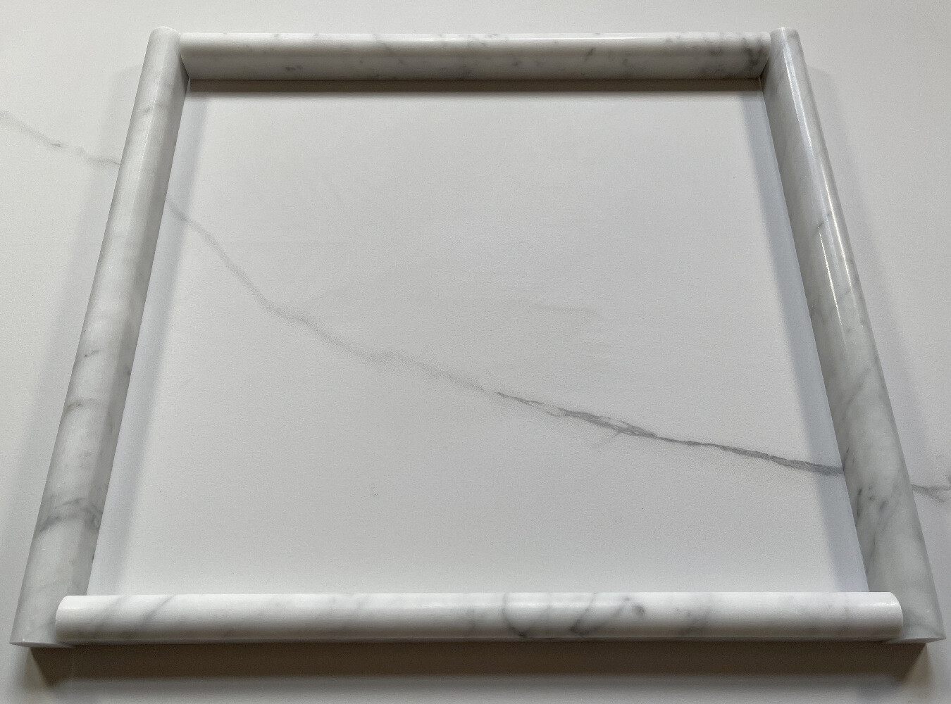 C18P Carrara Marble Pencil Liner Trim Molding Venato Carrera Polish 3/4×12