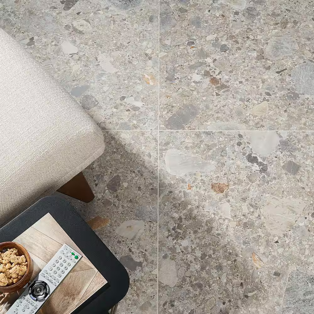 Luxe Terrazzo Earth 23.54 In. X 23.54 In. Matte Terrazzo Look Porcelain Floor an