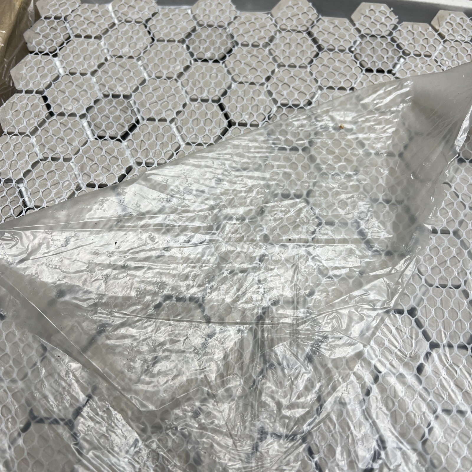 Soho White w Black Matte Hexagon Porcelain Mosaic (10) 12”x 10” Free Shipping