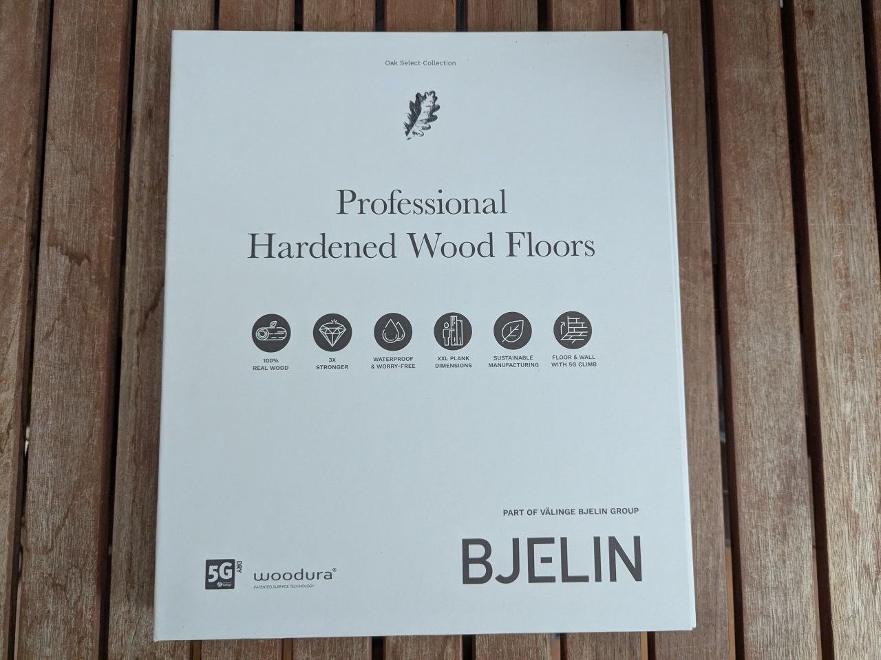 Bjelin Hardened Wood Floor Oak Select Sample Book Woodura 5G Valinge – PA5