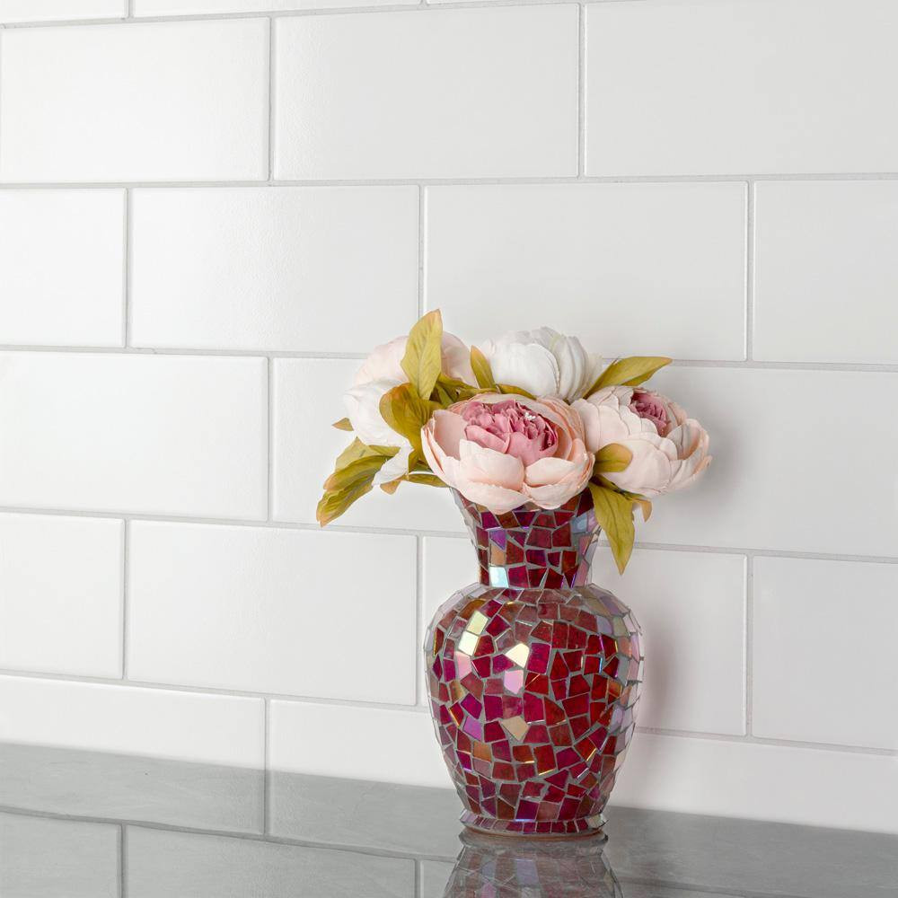 Piscina Brick Blanco Brillo with Biotech 4-3/4 In. X 9-5/8 In. Porcelain Floor a