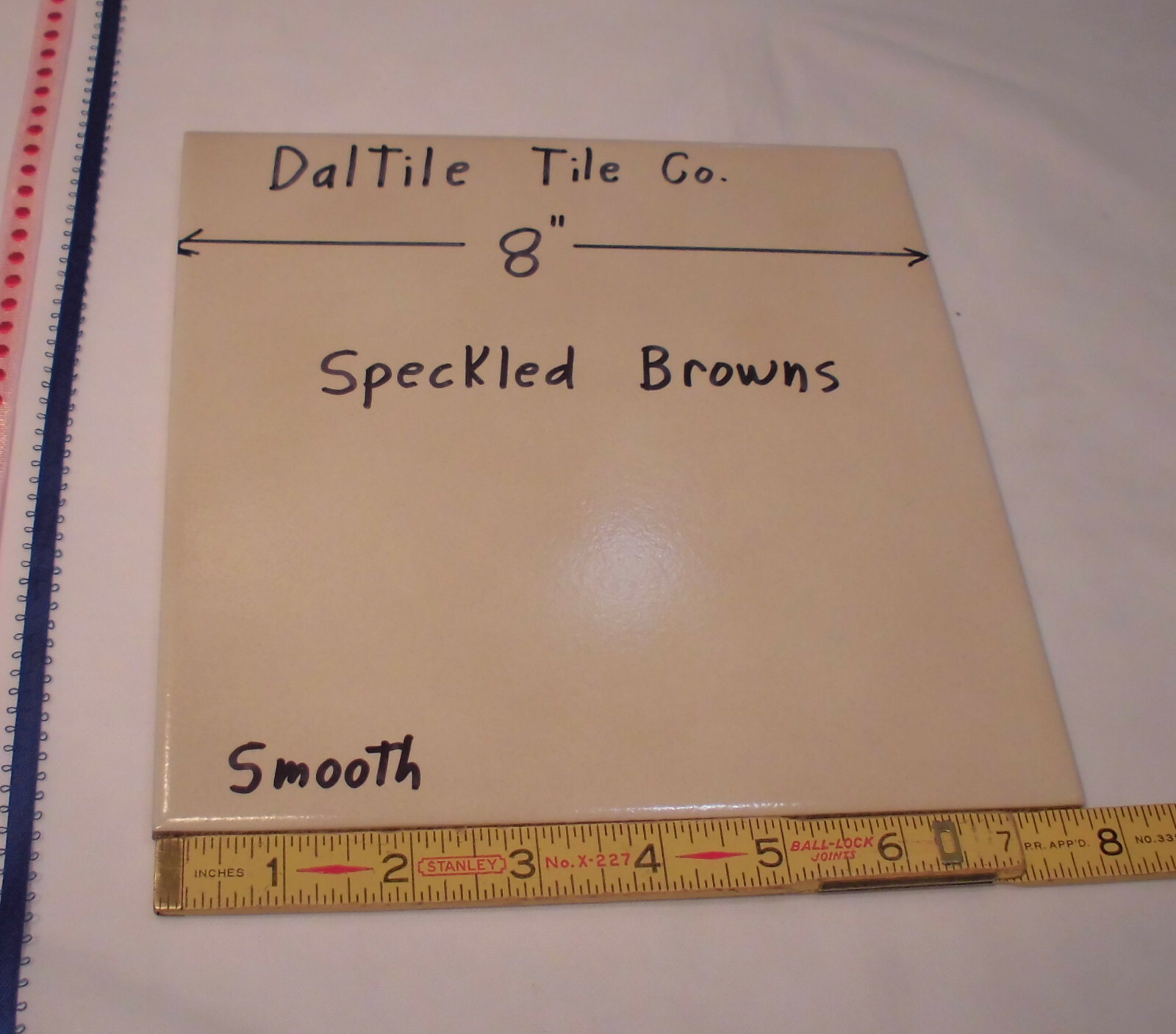 1 pc. *Speckled Browns* Daltile Ceramic Floor Tile 8″ X 8″ actual size 7-13/16″