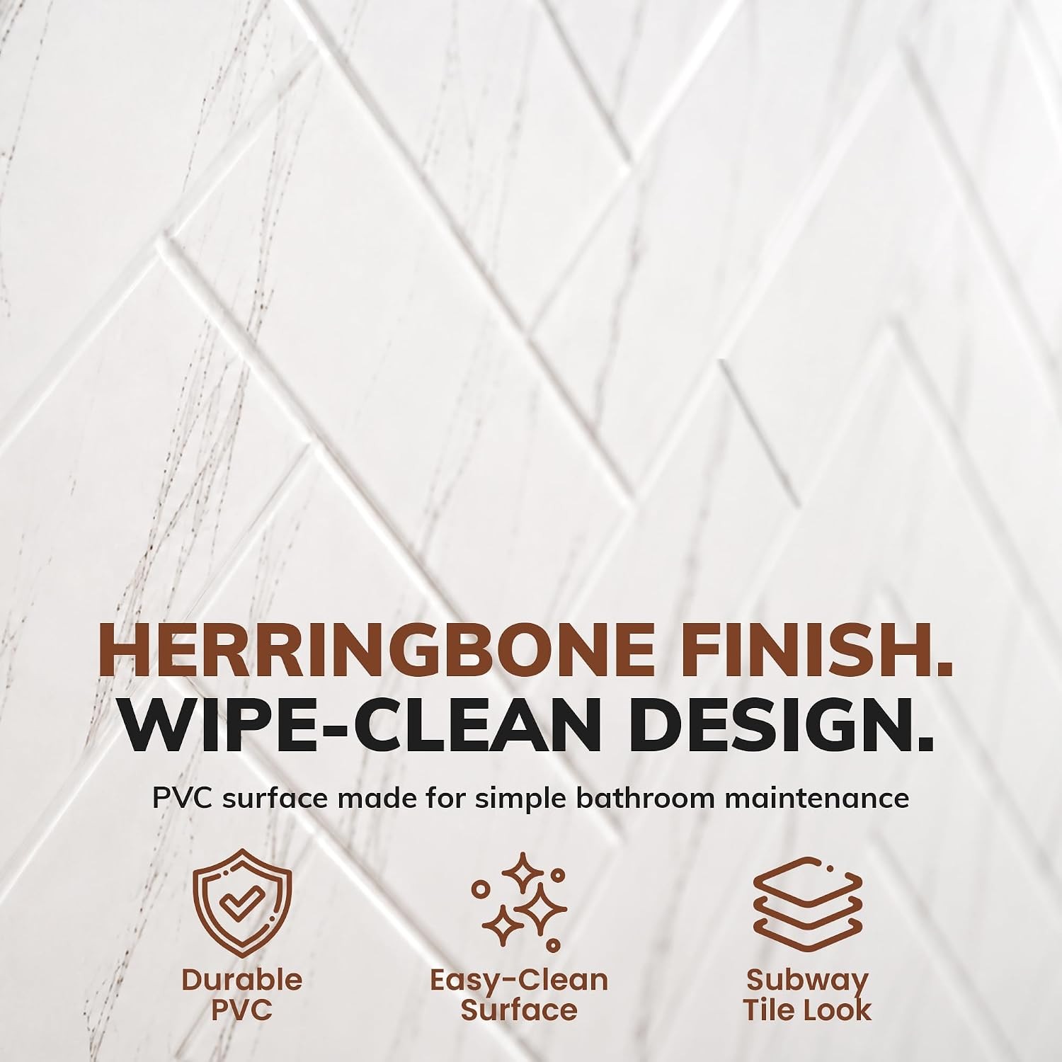133-640-HERR-KIT Herringbone Tile – Tub and Shower Wall Panels Surround