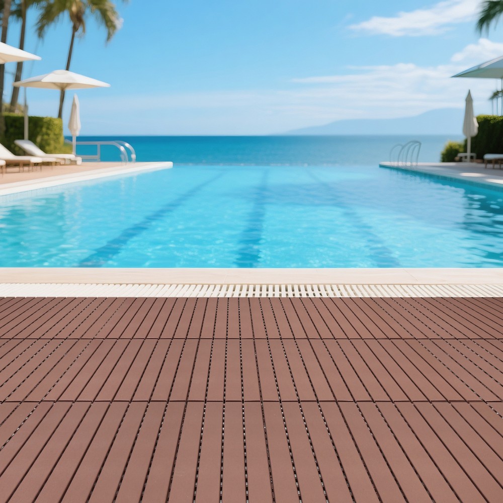 22 pieces of outdoor terrace deck tiles, DIY interlocking decking floor tiles