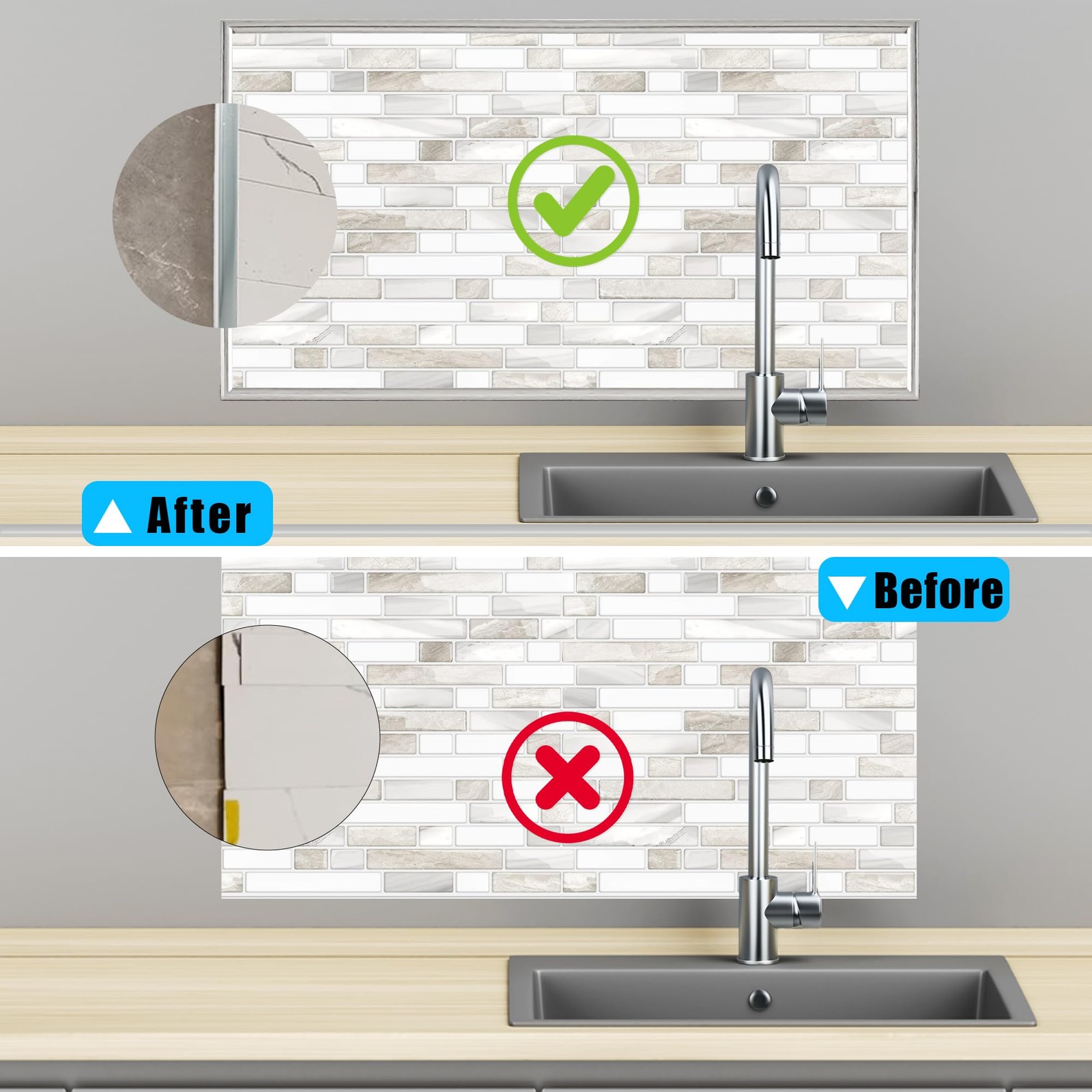 20ft Outside Vinyl Corner Trim Peel and Stick for Tile and Wall Edges, Decora…