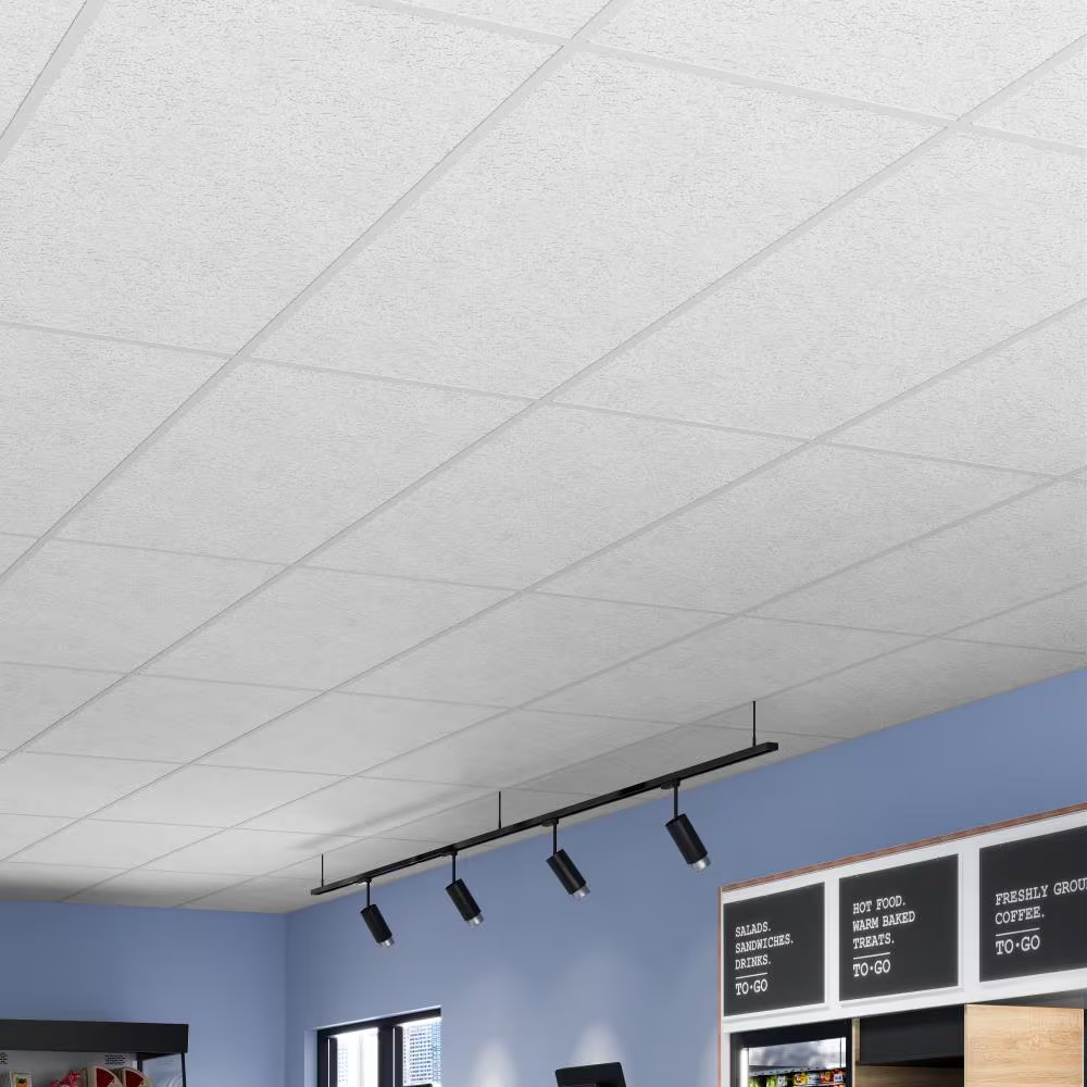 2 Ft. X 4 Ft. Fifth Avenue White Square Edge Lay-In Ceiling Tile, Case of 8 (64