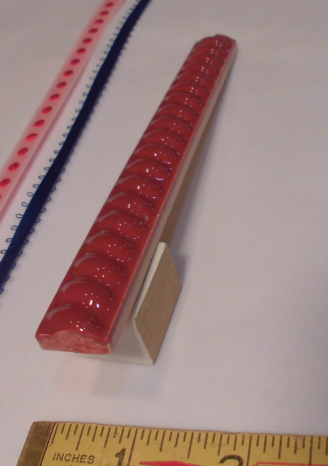 10 pcs. *Burgundy* Vintage Ceramic Liner-Pencil-Sizzle Tiles: 5/8″ X 6″ Twist