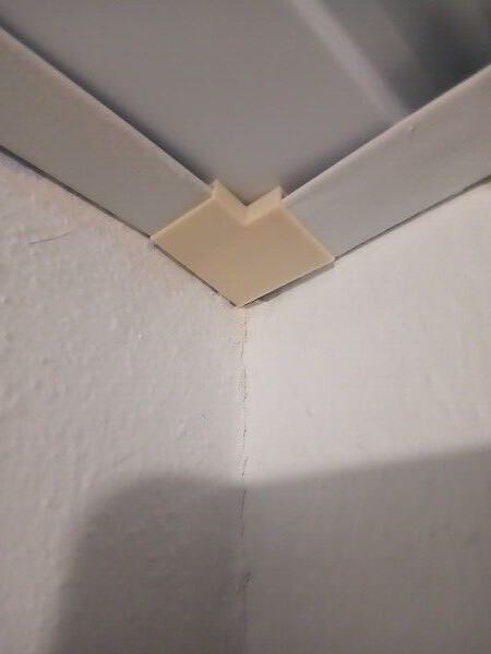 Suspended Drop Ceiling Tile 10 in T Bar T-Bar Frame Inside Corner Cap Cover Trim