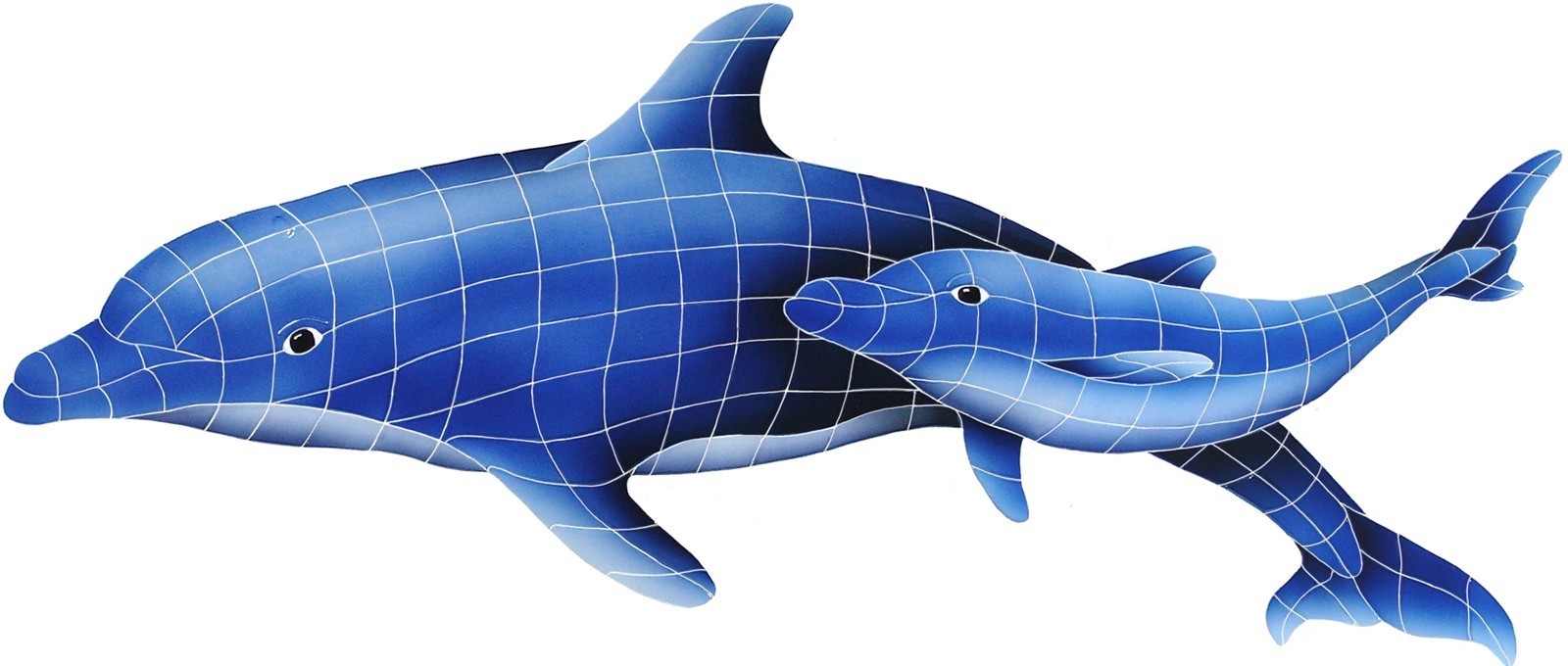 Mosaic Dolphin Pair for Swimming Pool or Wall – Large – Free Shipping