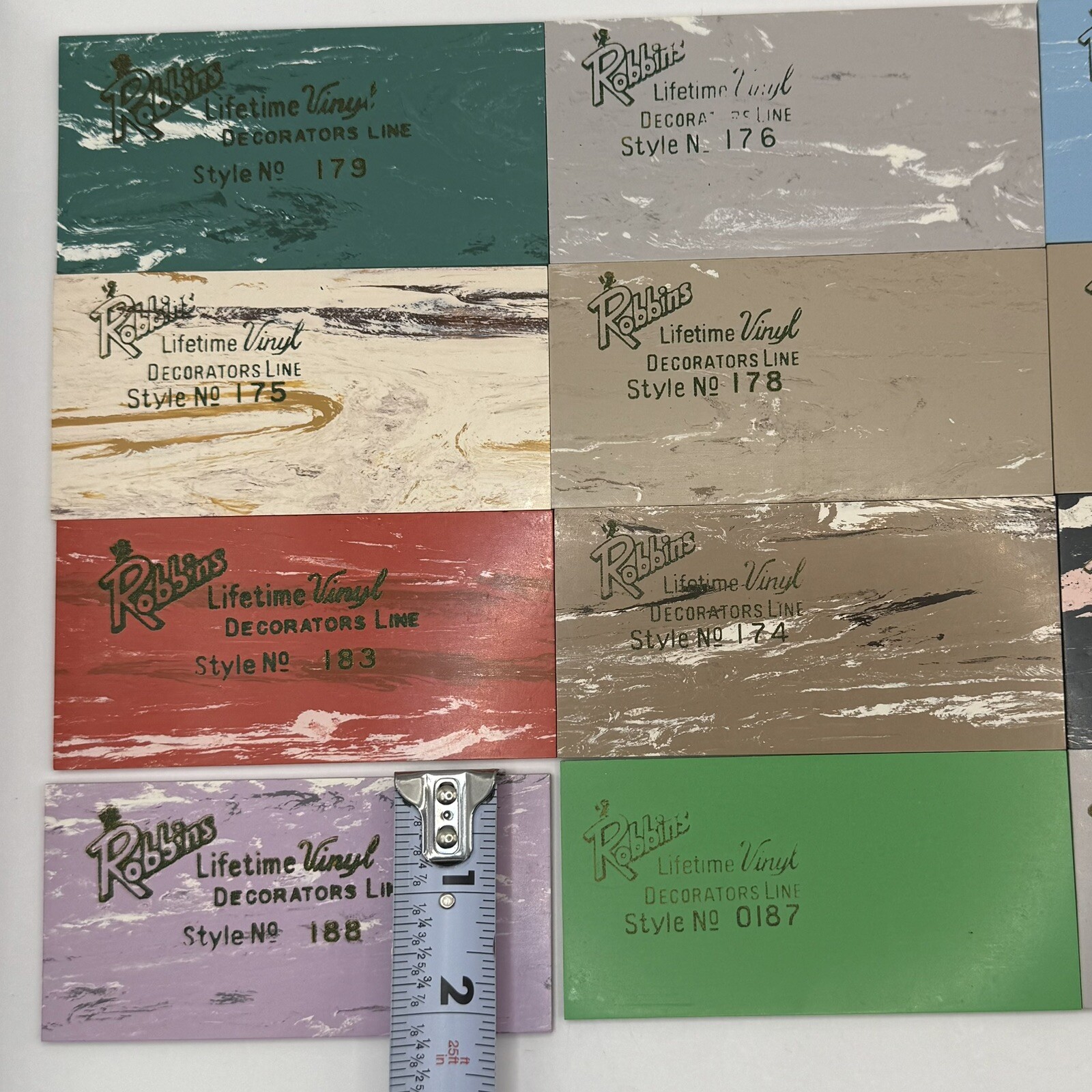 VTG 1950s Robbins Rubber & Vinyl Tile 54 Pieces Mixed Sizes Salesman Samples