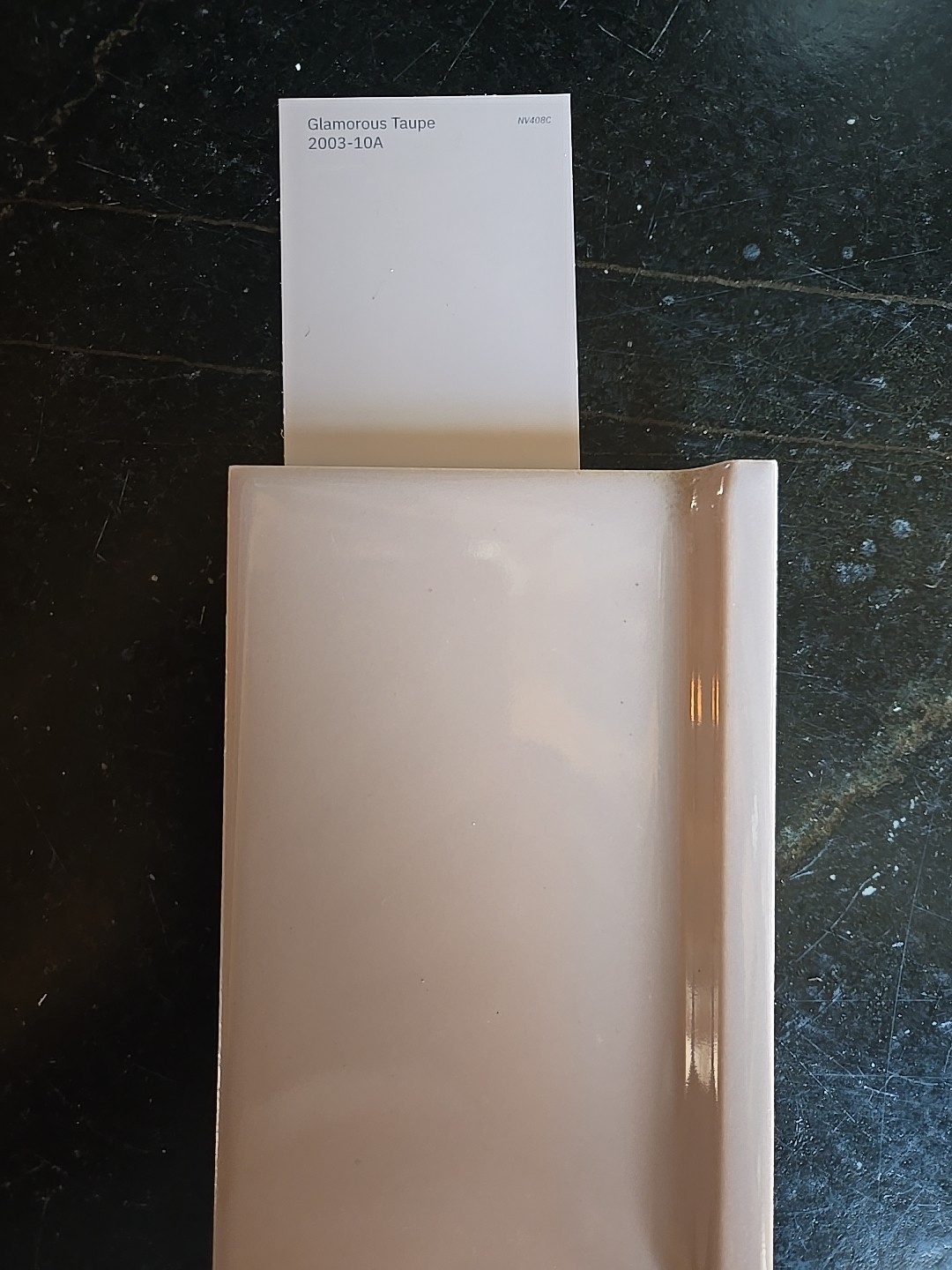 Vtg 6 1/4″ X 3 7/8″ Cove Base Taupe Tile