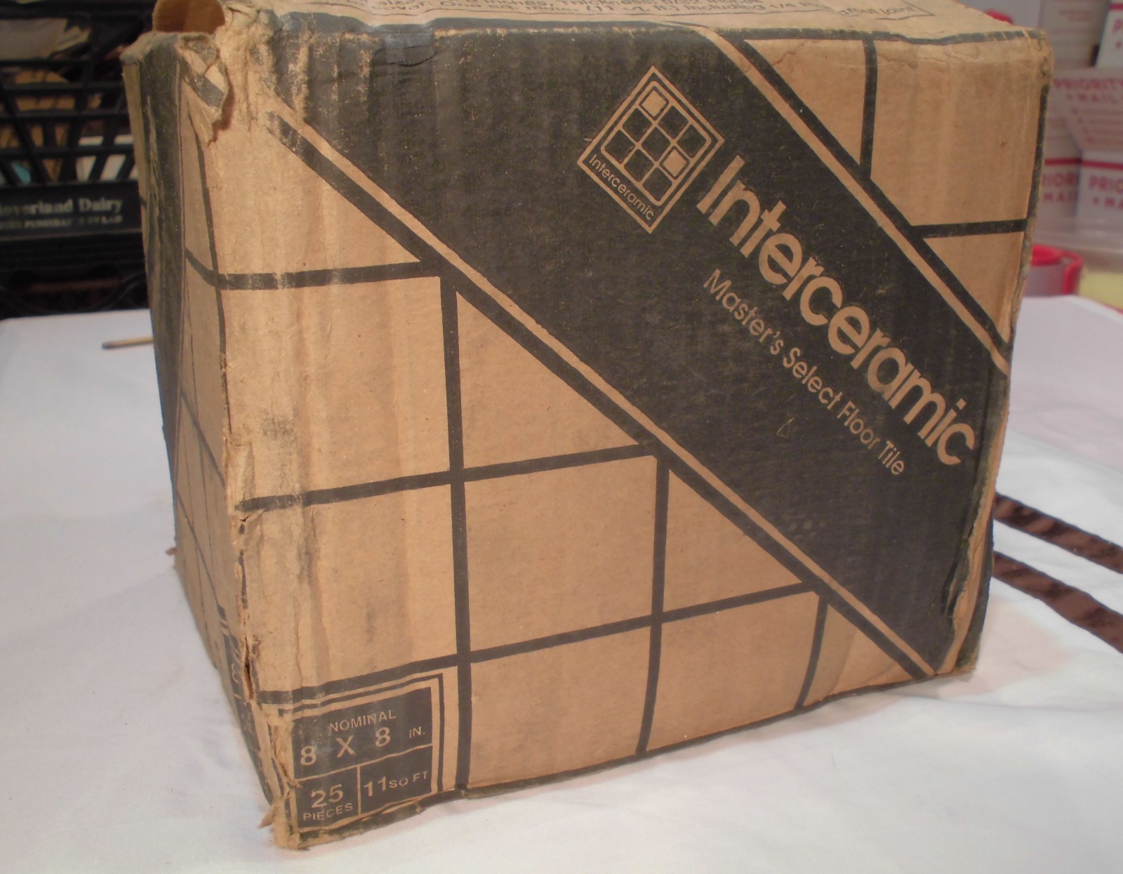 1 pc. *Parquet Wood Look* Ceramic Floor Tile 8″ X 8″ by Interceramic Co. NEW