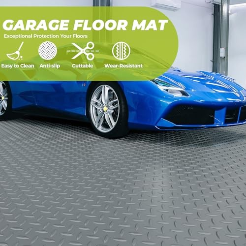 4×6 FT Garage Floor Mat, Thickened Garage Mats Flooring Roll for Under Car,