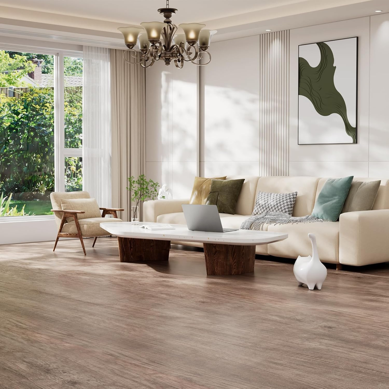 Peel and Stick Floor Tile Vinyl Flooring Roll 23″X 118″/19.4 Sq.Ft Linoleum Lami