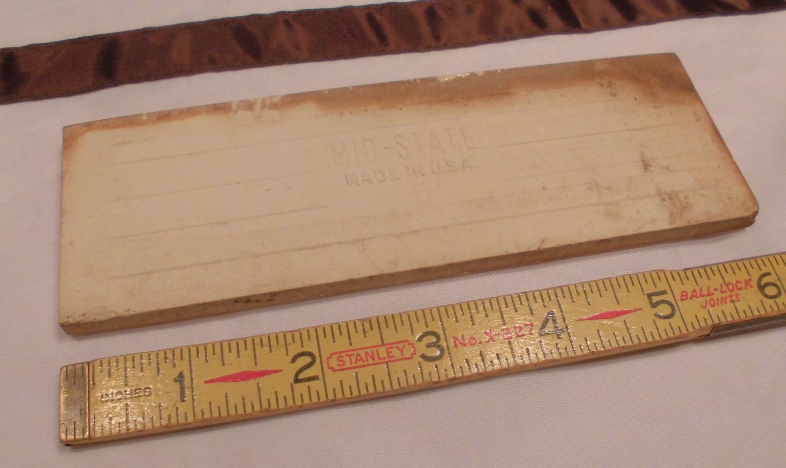 1 pc. Glossy *Oatmeal: 2” X 6-1/8” Bullnose Surface Ceramic Tile by MID-STATE