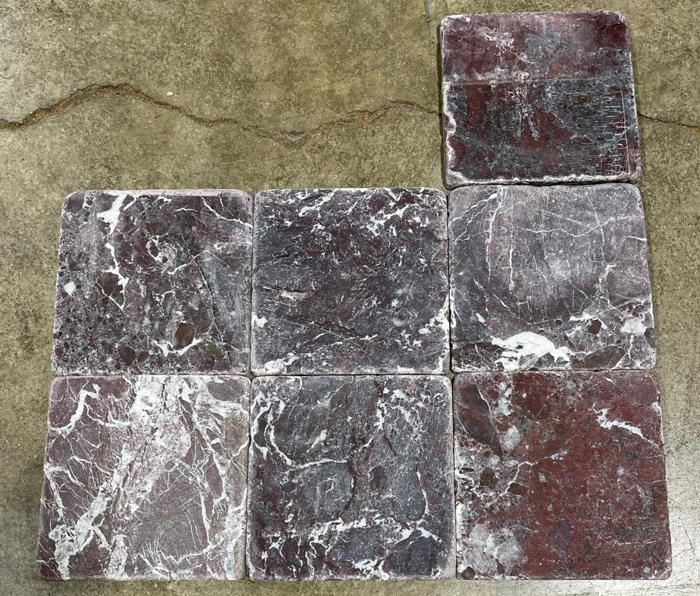 Purple Rosso Levanto Natural Stone Tile Kitchen Remodel Hall 6×6 (1 Tile) T-98B