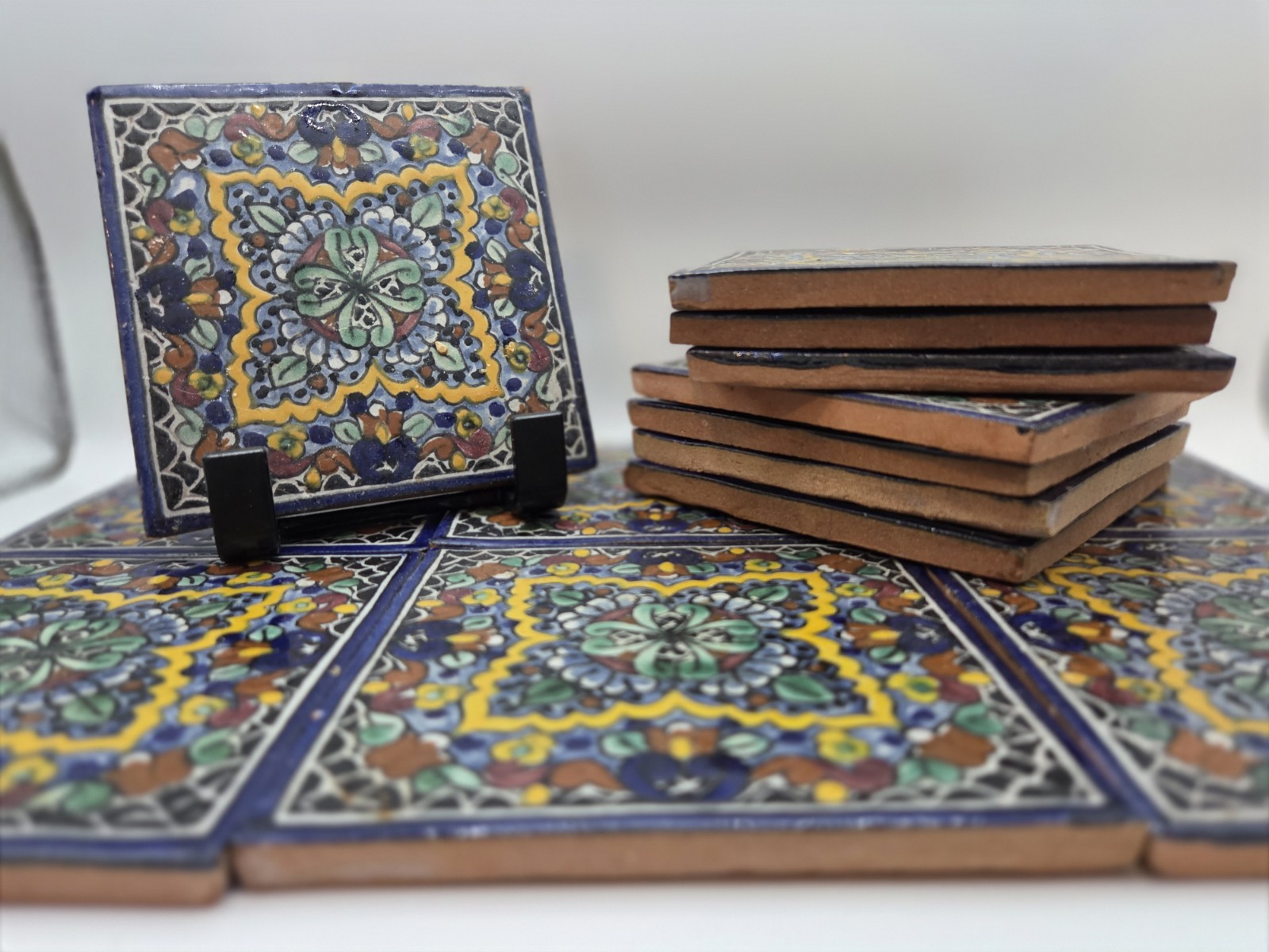 14 Mexican Tile Folk Art Handmade Talavera Backsplash Handpainted Mosaic