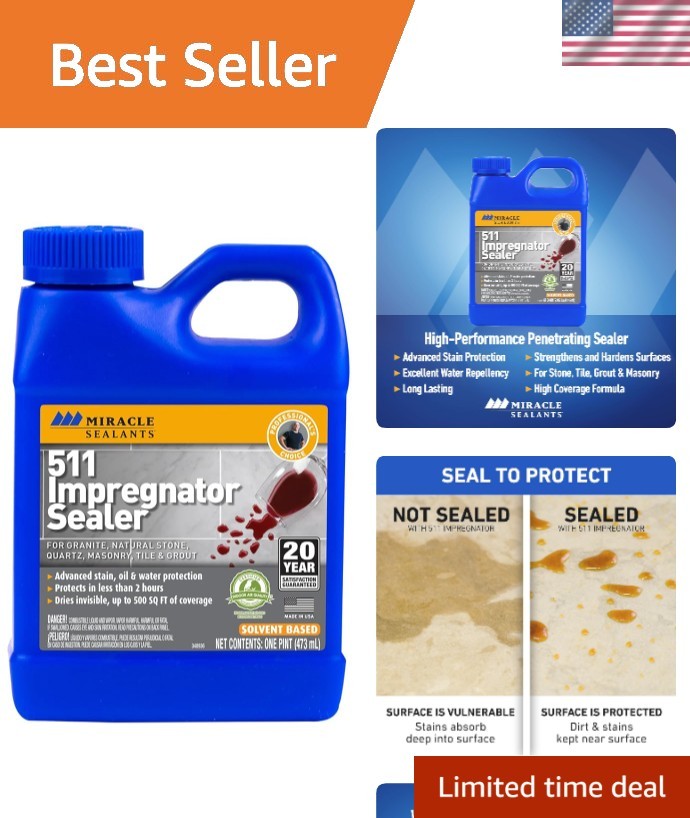 Easy-Apply 511 Penetrating Sealer – Protects Against Water and Stains, Pint Size