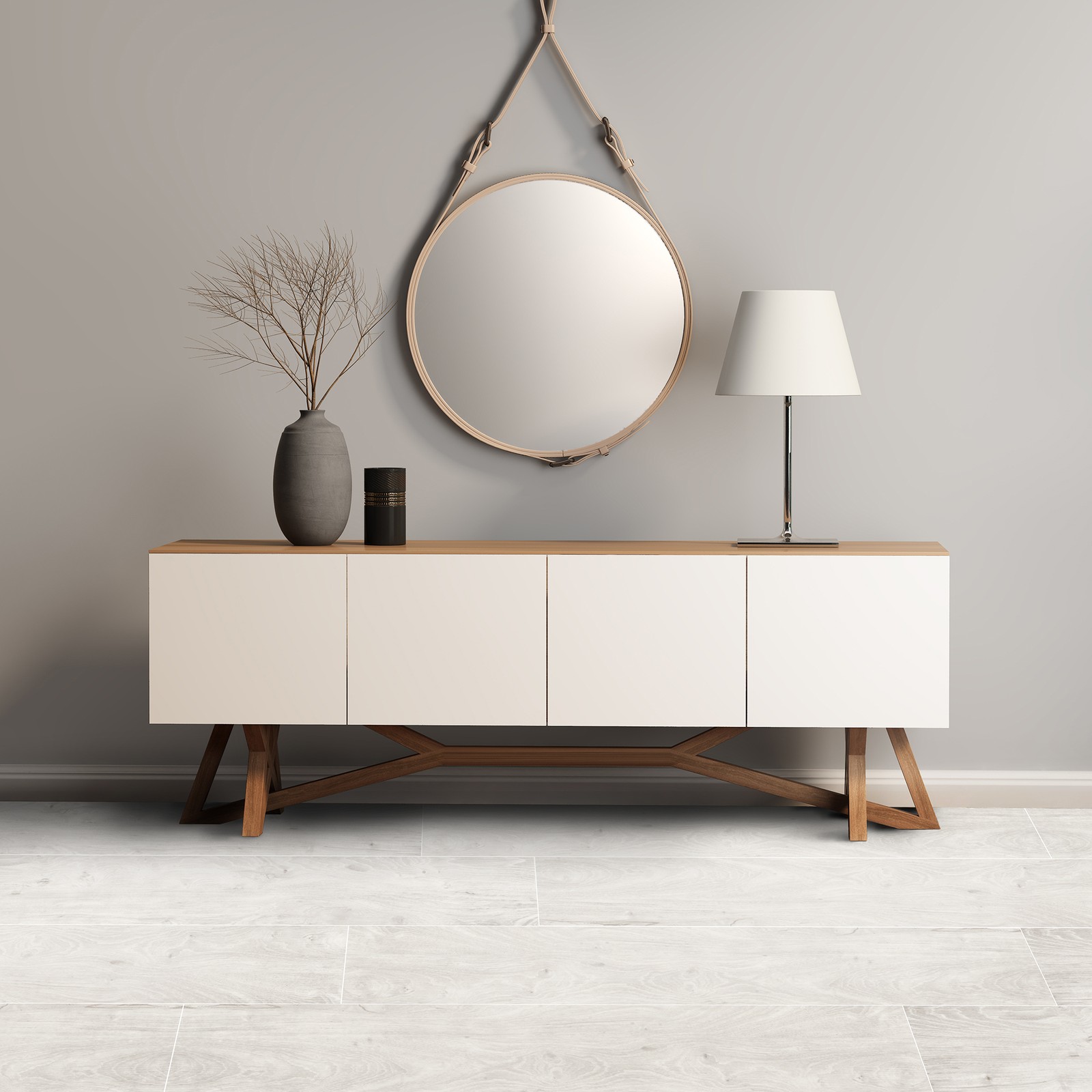 Flex Flor™ Looselay Vinyl Plank 9inx48in Whitewash – 8 Planks/24 sq. ft.