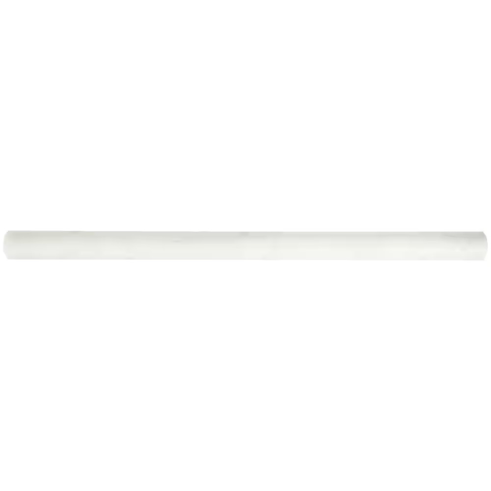 Carrara White Pencil Molding 0.75 In. X 12 In. Honed Marble Wall Tile (20 Lin. F