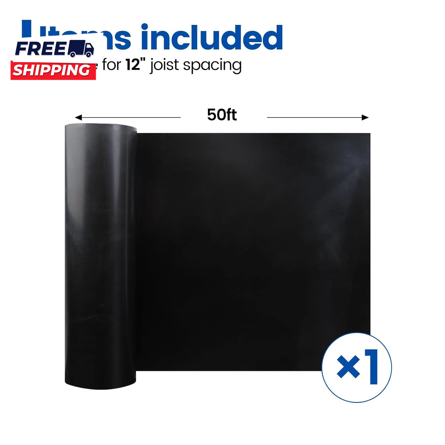 1PCS 50FT Black under Deck Drainage System Trough HDPE Waterproofing Membrane Fi